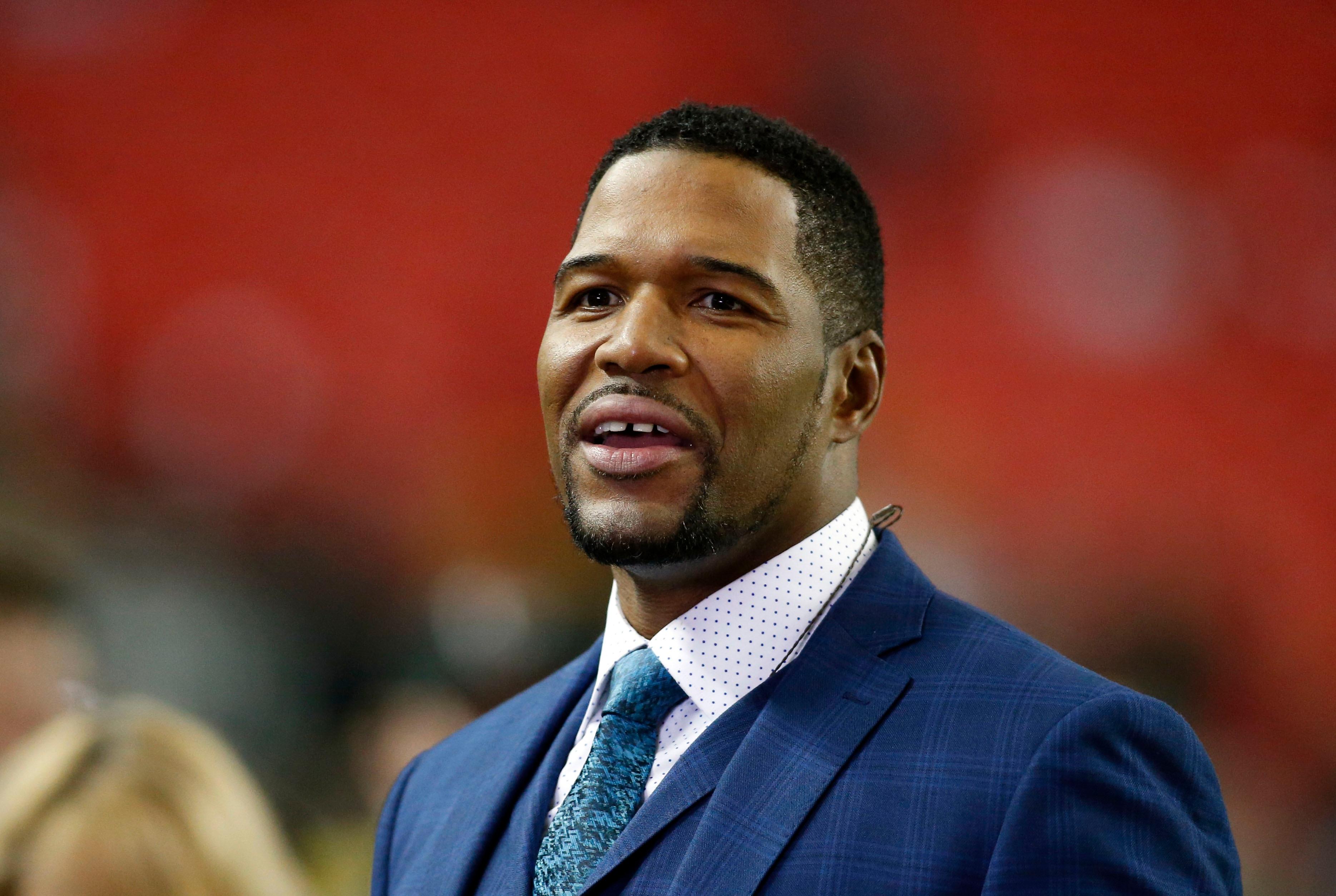 Jan 22, 2017; Atlanta, GA, USA; Media personality Michael Strahan at the 2017 NFC Championship Game between the Atlanta Falcons and the Green Bay Packers at the Georgia Dome. Mandatory Credit: Brett Davis-USA TODAY Sports