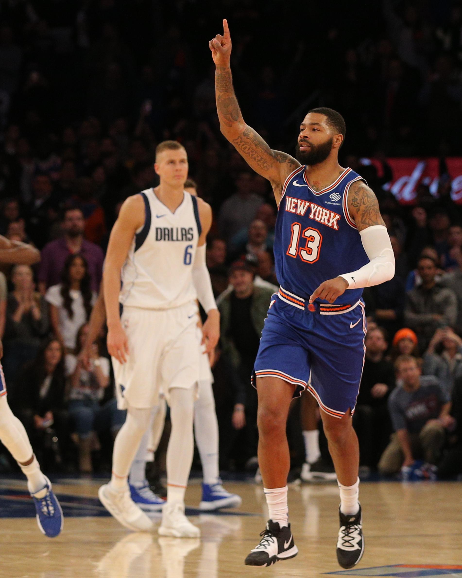 Marcus Morris and Kristaps Porzingis