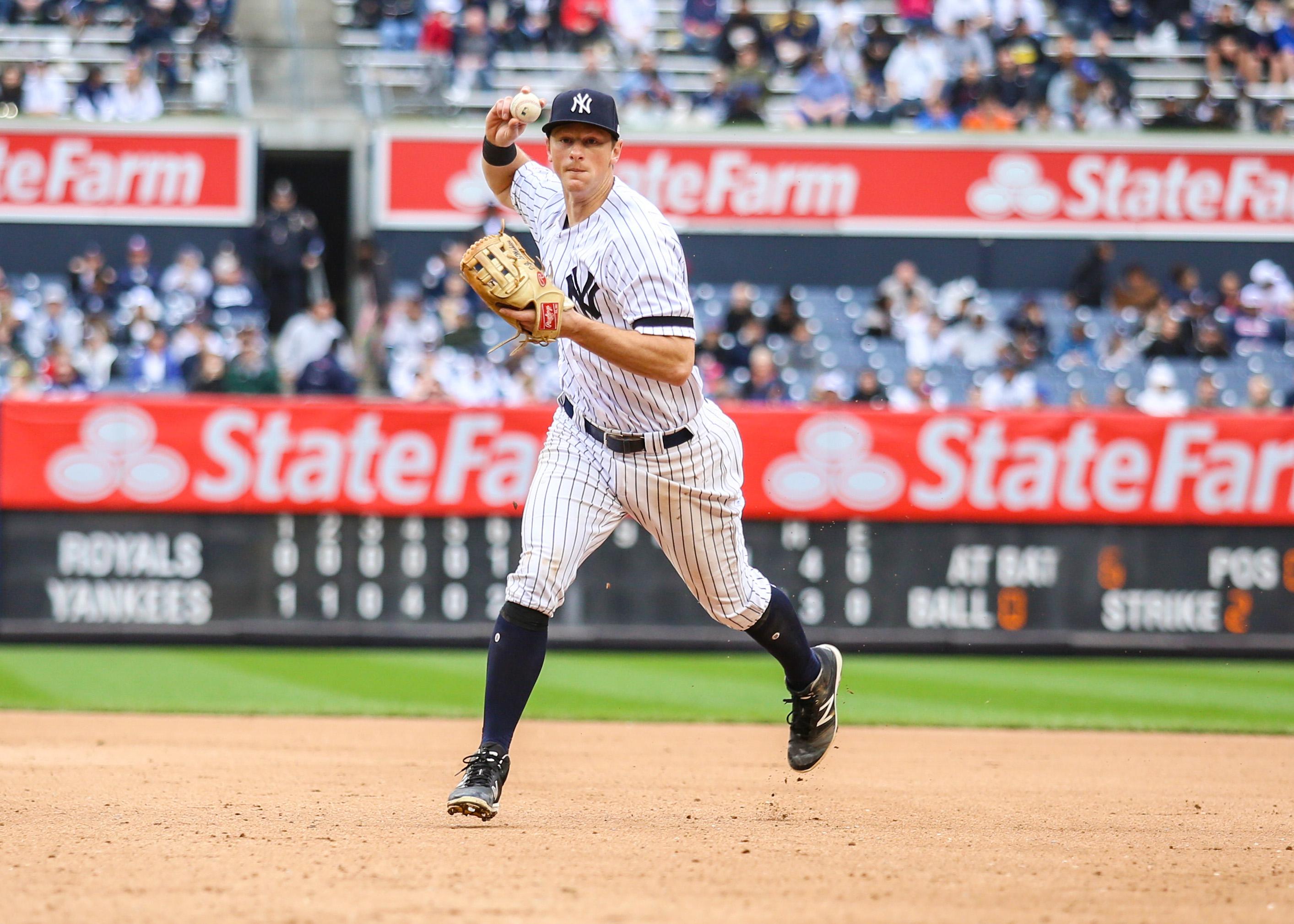 Apr 20, 2019; Bronx, NY, USA; New York Yankees second baseman DJ LeMahieu (26) at Yankee Stadium. Mandatory Credit: Wendell Cruz-USA TODAY Sports