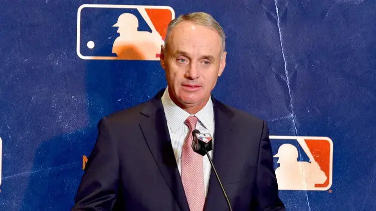 MLB commissioner Rob Manfred / Treated Image by SNY