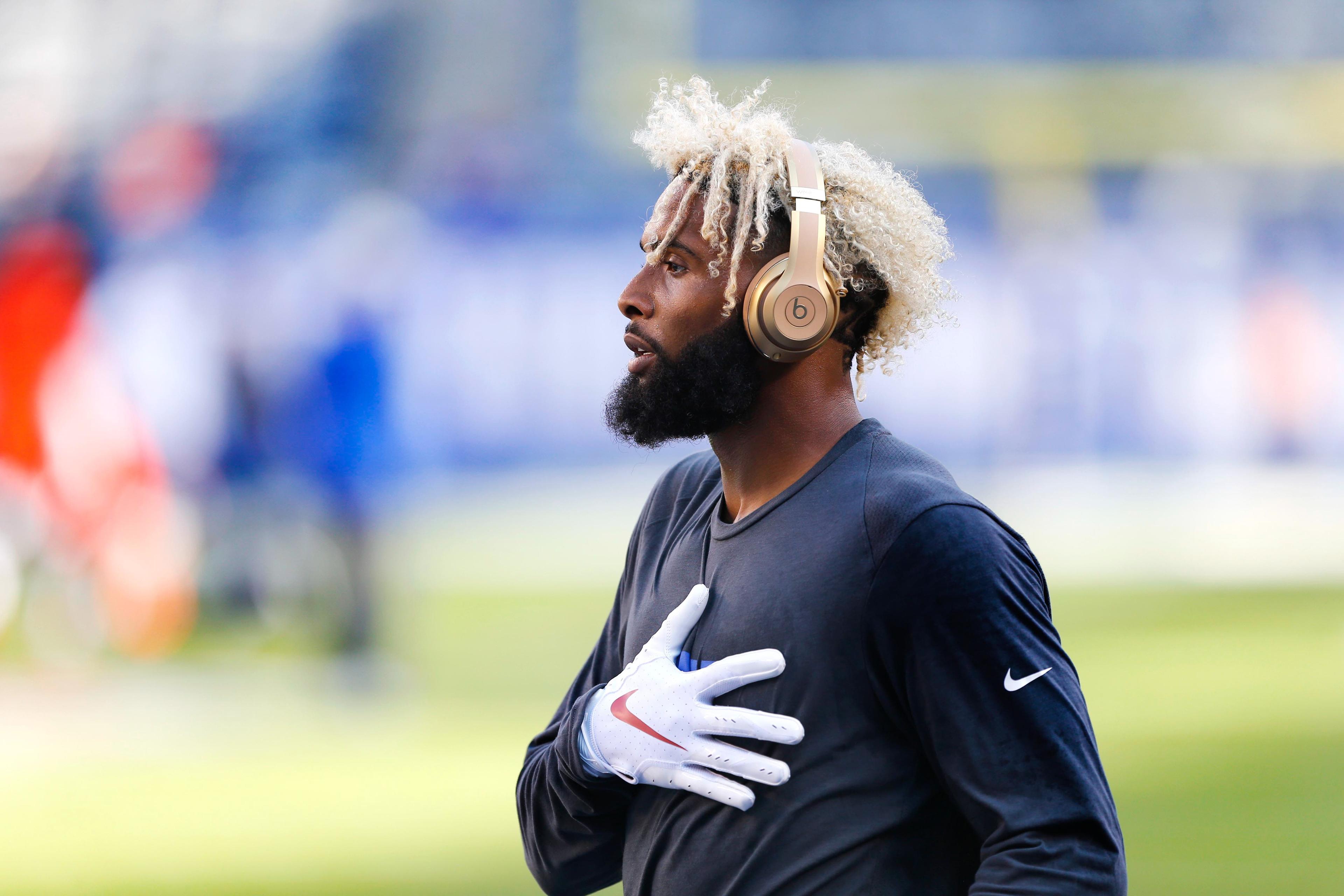 Aug 9, 2018; East Rutherford, NJ, USA; New York Giants wide receiver Odell Beckham (13) during warm up at MetLife Stadium. Mandatory Credit: Noah K. Murray-USA TODAY Sports / Noah K. Murray