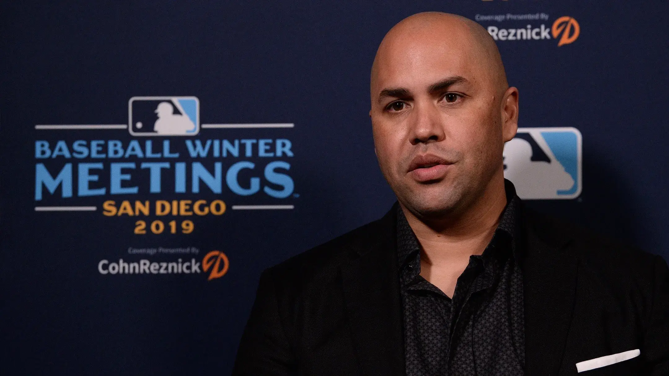 Dec 10, 2019; San Diego, CA, USA; New York Mets manager Carlos Beltran speaks to the media during the MLB Winter Meetings at Manchester Grand Hyatt. / Orlando Ramirez-USA TODAY Sport