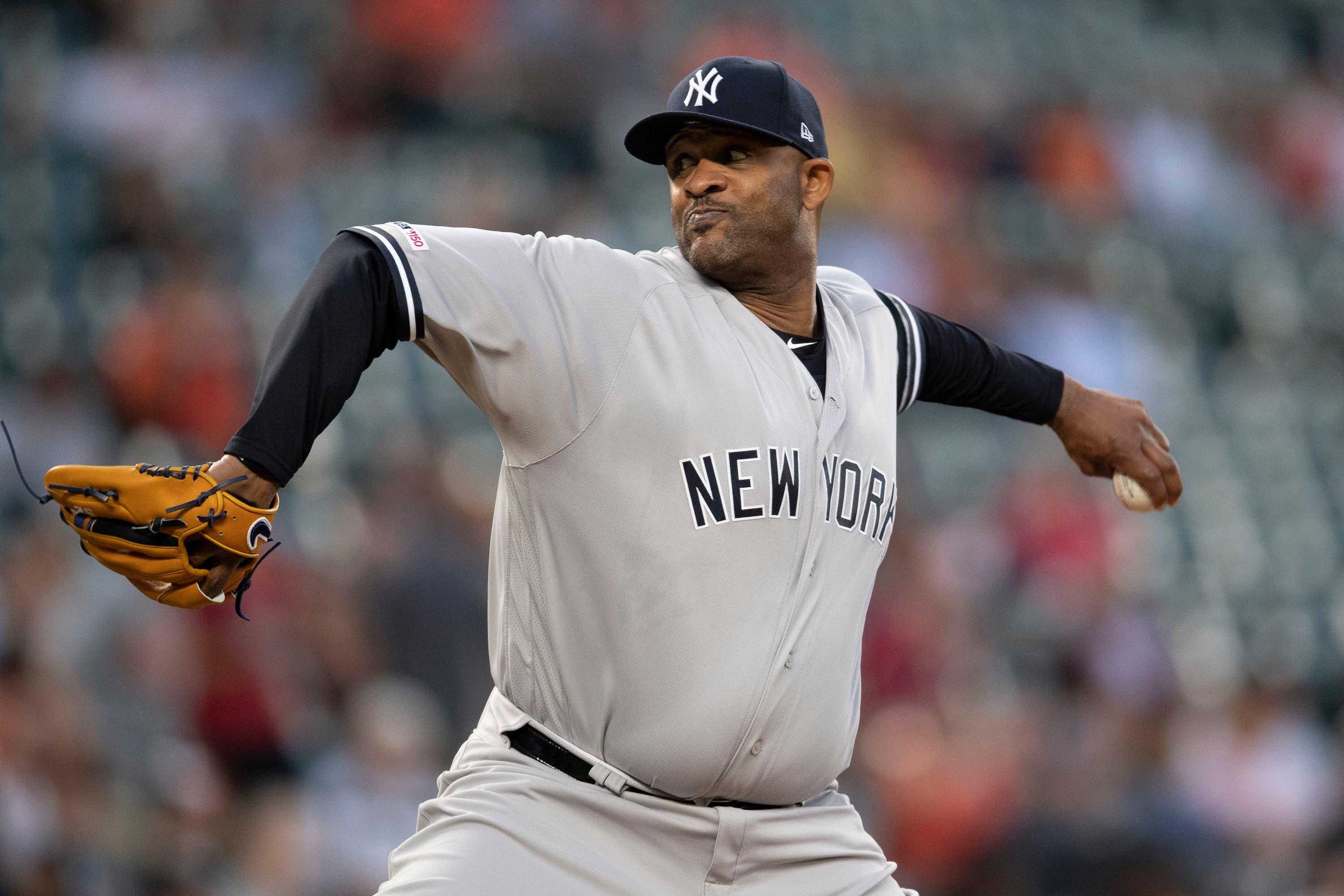 May 22, 2019; Baltimore, MD, USA; New York Yankees starting pitcher CC Sabathia (52) delivers a pitch during the second inning against the Baltimore Orioles at Oriole Park at Camden Yards. Mandatory Credit: Tommy Gilligan-USA TODAY Sports / Tommy Gilligan