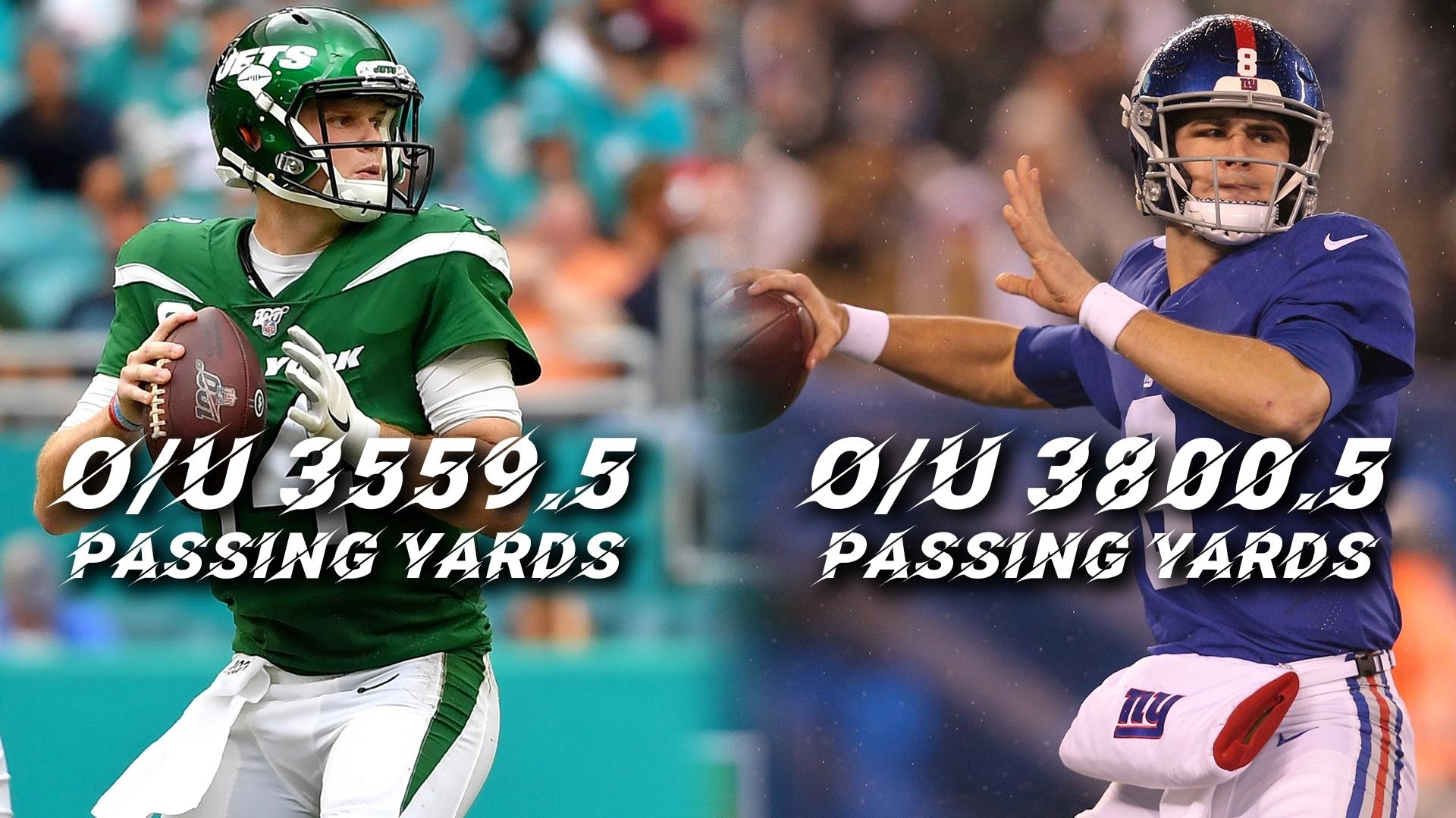 More likely to exceed passing yards projections: Jets' Sam Darnold or Giants' Daniel Jones?