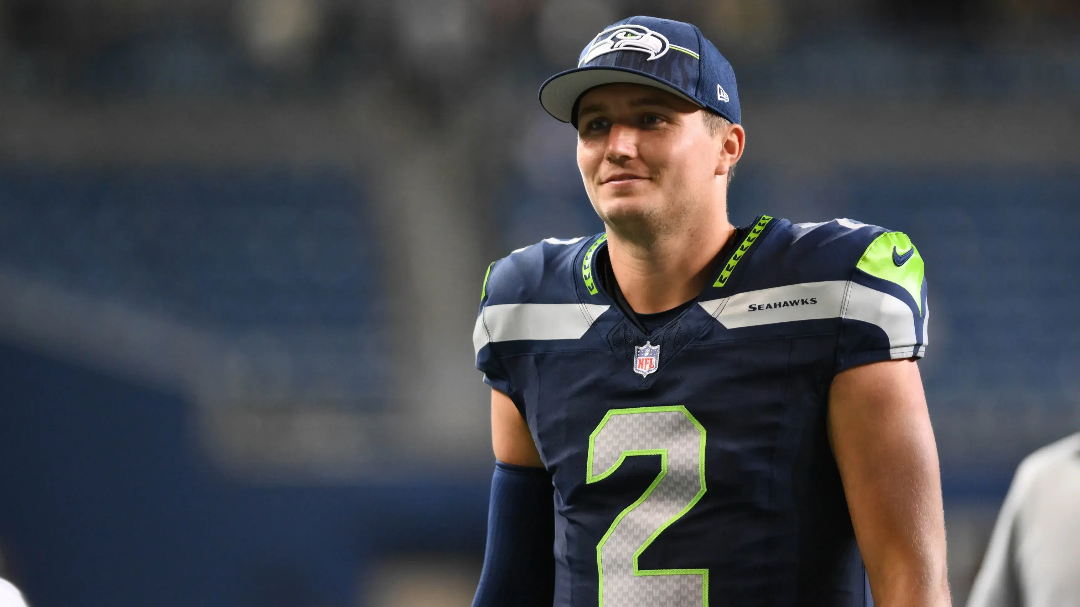 Aug 10, 2023; Seattle, Washington, USA; Seattle Seahawks quarterback Drew Lock (2) after the game against the Minnesota Vikings at Lumen Field. / Steven Bisig-USA TODAY Sports