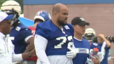 Giants OL Jermaine Eluemunor fine after taking shot to ribs at practice