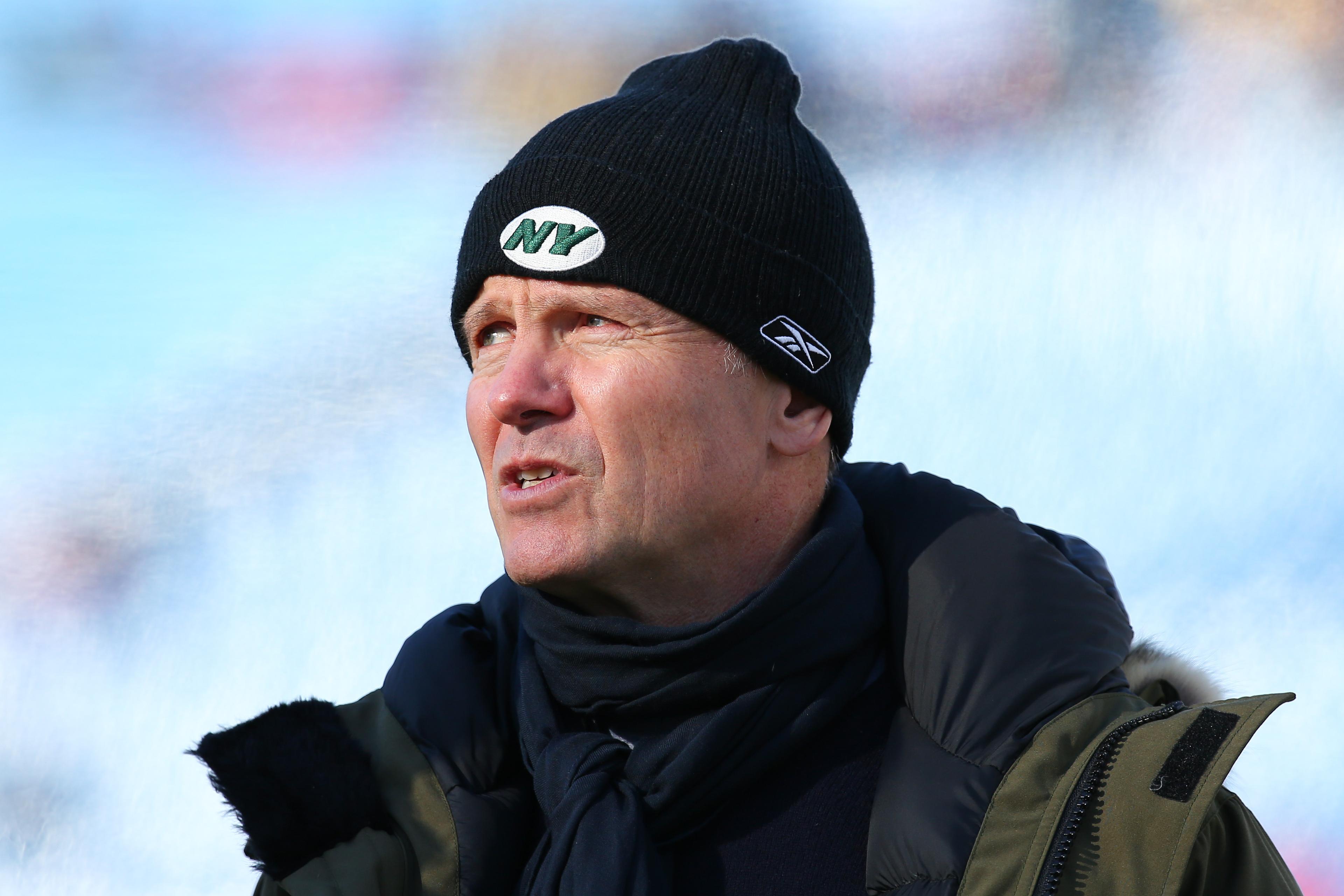 New York Jets co-owner and chairman Christopher Johnson looks on from the field prior to the game against the Buffalo Bills at New Era Field.