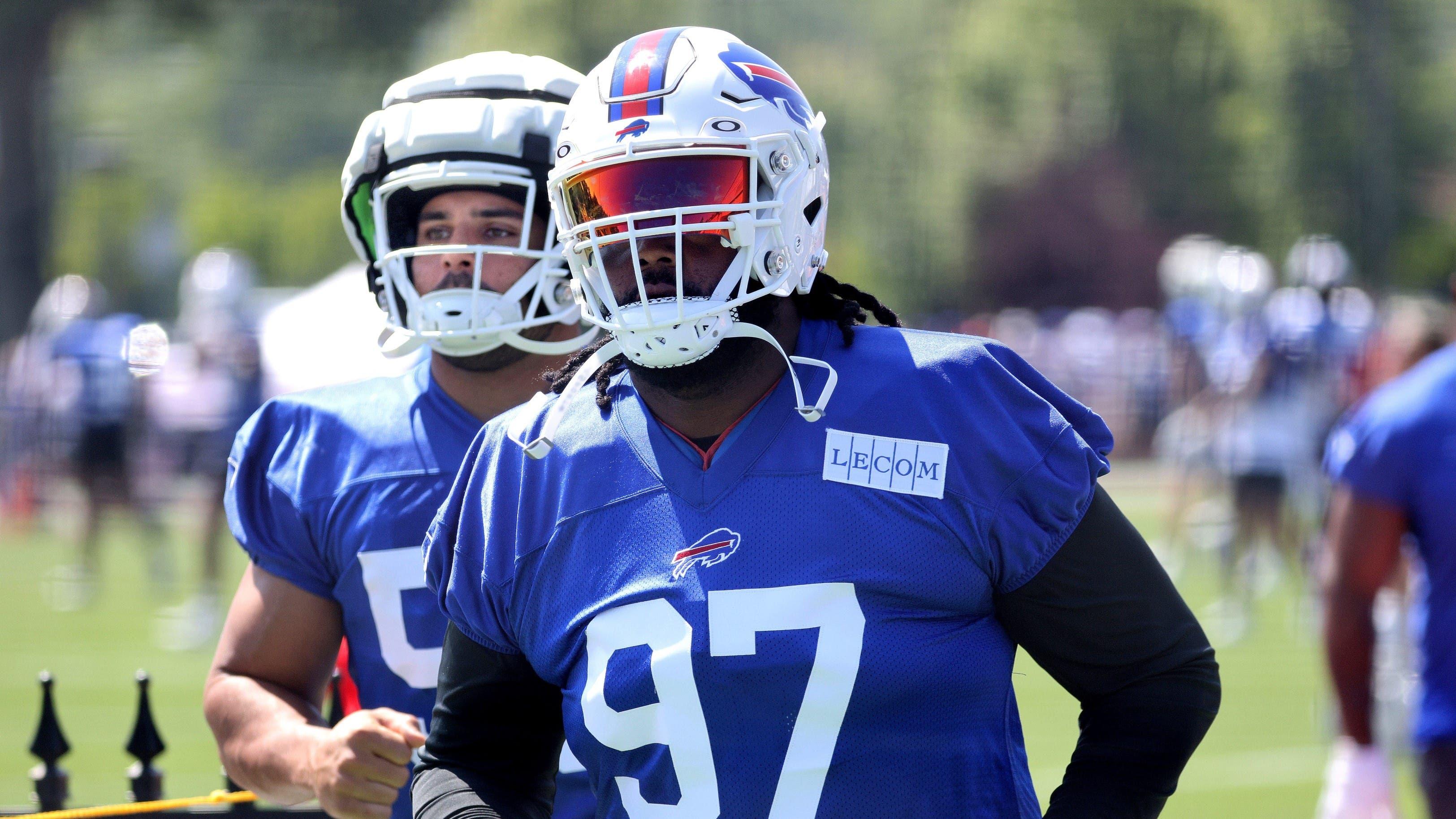 Bills defensive lineman Jordan Phillips was able to take part in training camp drills. / Jamie Germano/Democrat and Chronicle / USA TODAY NETWORK