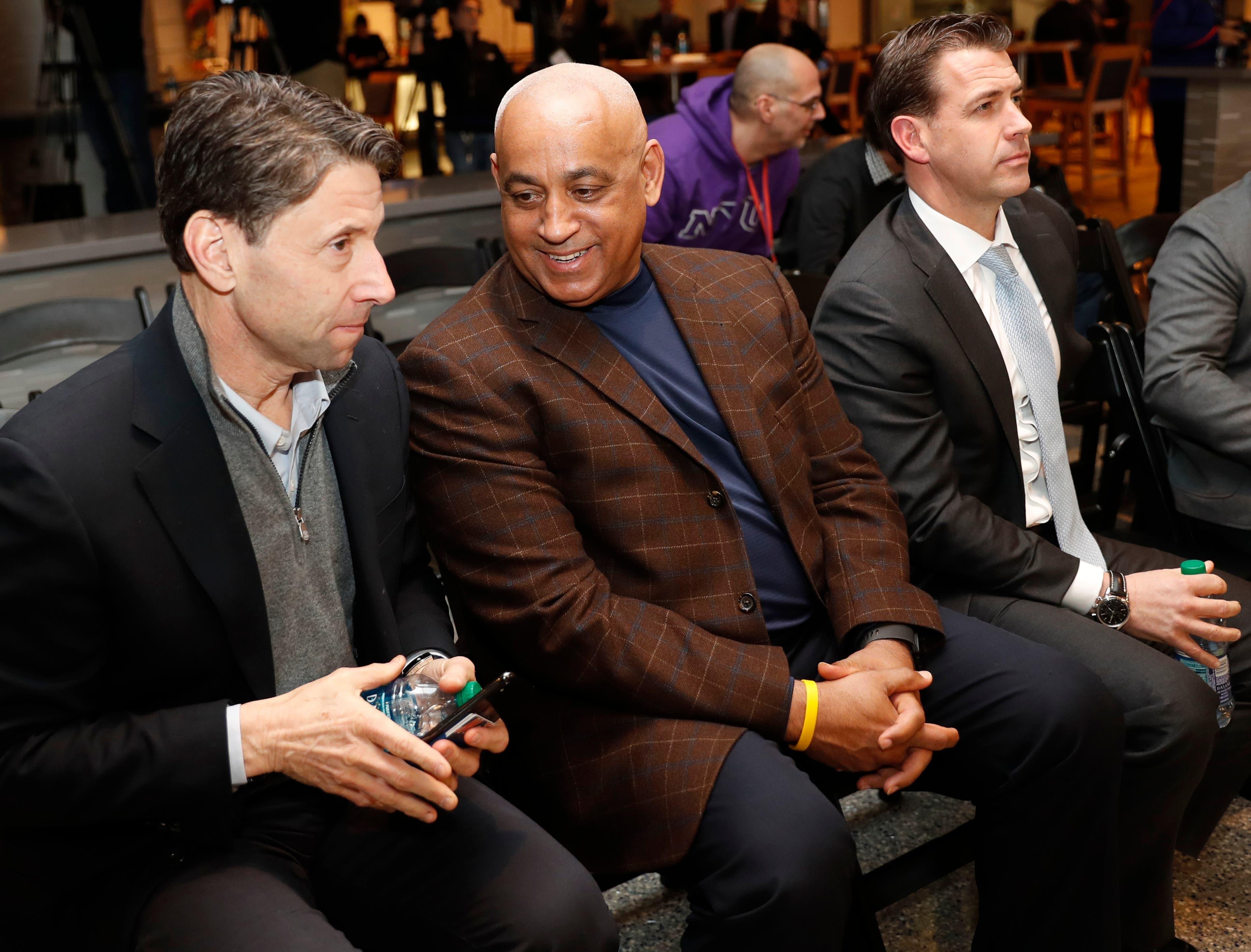 Jeff Wilpon, Omar Minaya, and Brodie Van Wagenen (AP) / AP