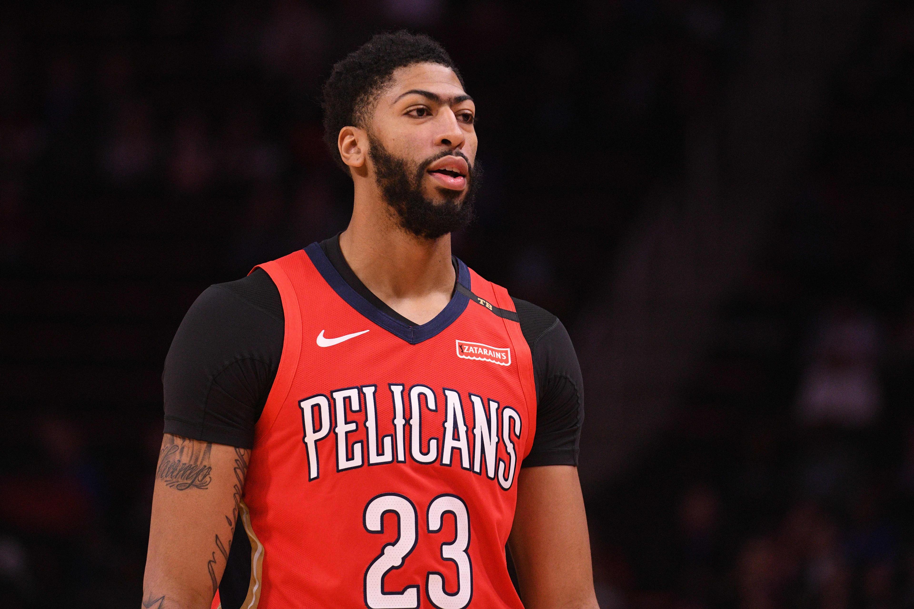 Dec 9, 2018; Detroit, MI, USA; New Orleans Pelicans forward Anthony Davis (23) during the game against the Detroit Pistons at Little Caesars Arena. Mandatory Credit: Tim Fuller-USA TODAY Sports / Tim Fuller