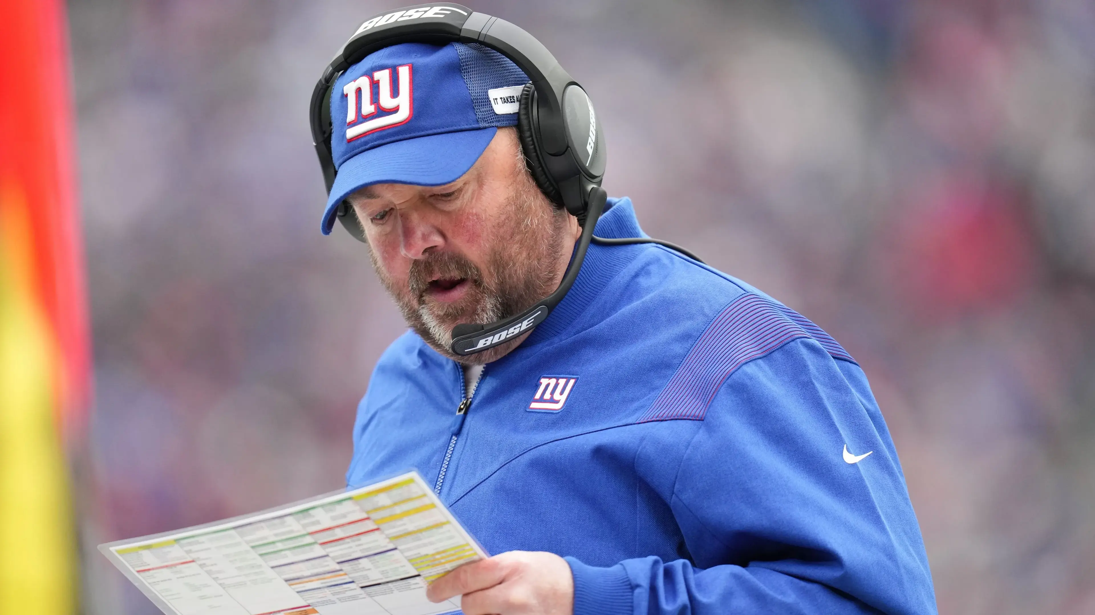 New York Giants offensive coordinator Freddie Kitchens in the first half. The Giants defeat the Eagles, 13-7, at MetLife Stadium on Sunday, Nov. 28, 2021, in East Rutherford. Nyg Vs Phi / Danielle Parhizkaran/NorthJersey.com / USA TODAY NETWORK