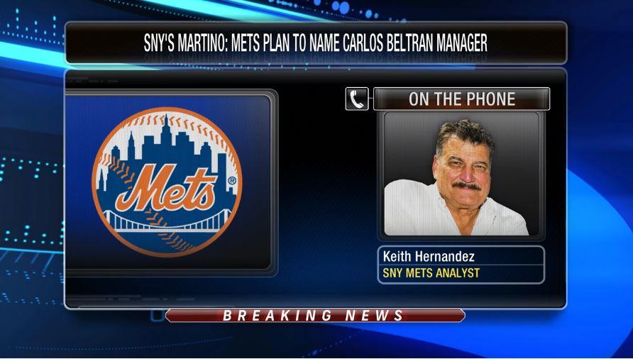 WATCH: SNY's Keith Hernandez, Ron Darling, and Steve Gelbs react to Mets' planned hire of Carlos Beltran as manager