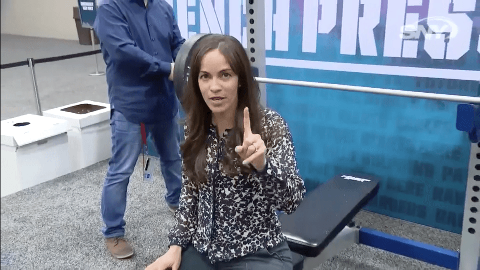 WATCH: SNY's Jeane Coakley takes on the bench press at NFL Combine