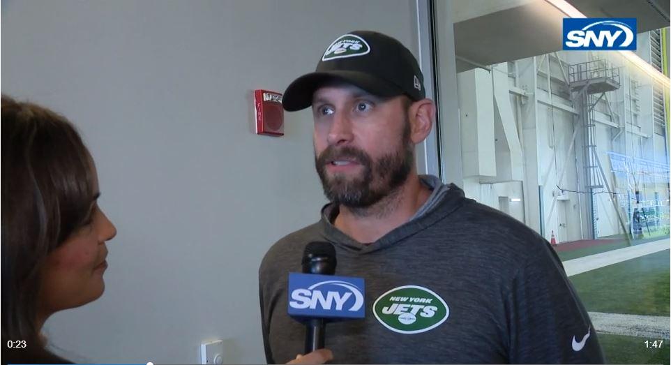 WATCH: Jets' Adam Gase talks to SNY's Jeane Coakley as the team prepares for game against Dolphins