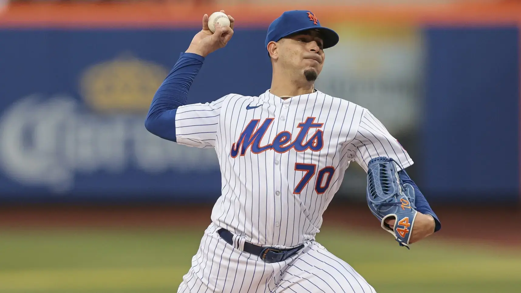 Apr 25, 2023; New York City, New York, USA; New York Mets starting pitcher Jose Butto (70) delivers a pitch during the first inning against the Washington Nationals at Citi Field. / Vincent Carchietta-USA TODAY Sports