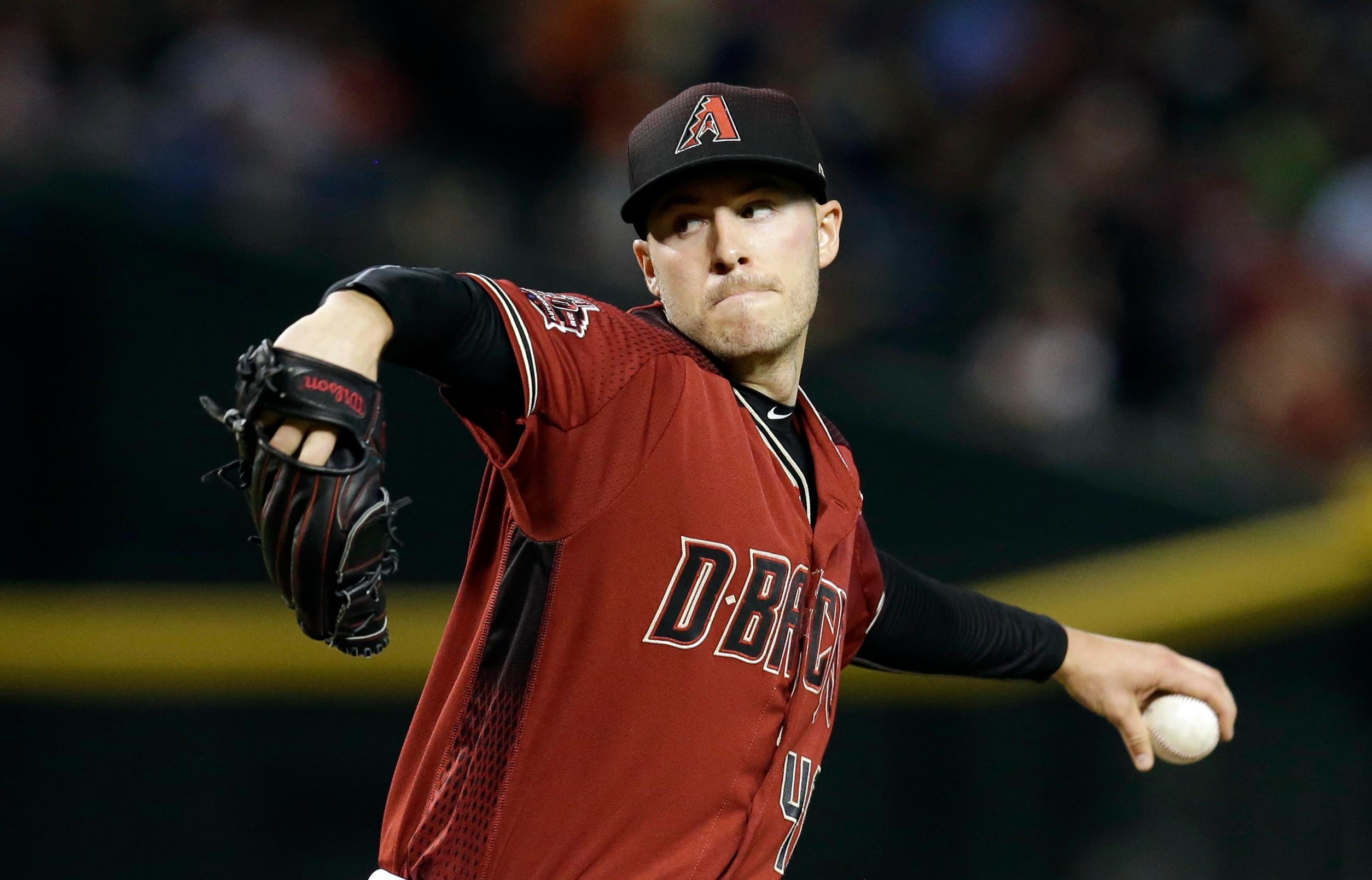 Apr 22, 2018; Phoenix, AZ, USA; Arizona Diamondbacks starting pitcher Patrick Corbin (46) throws in the first inning against the San Diego Padres at Chase Field. Mandatory Credit: Rick Scuteri-USA TODAY Sports