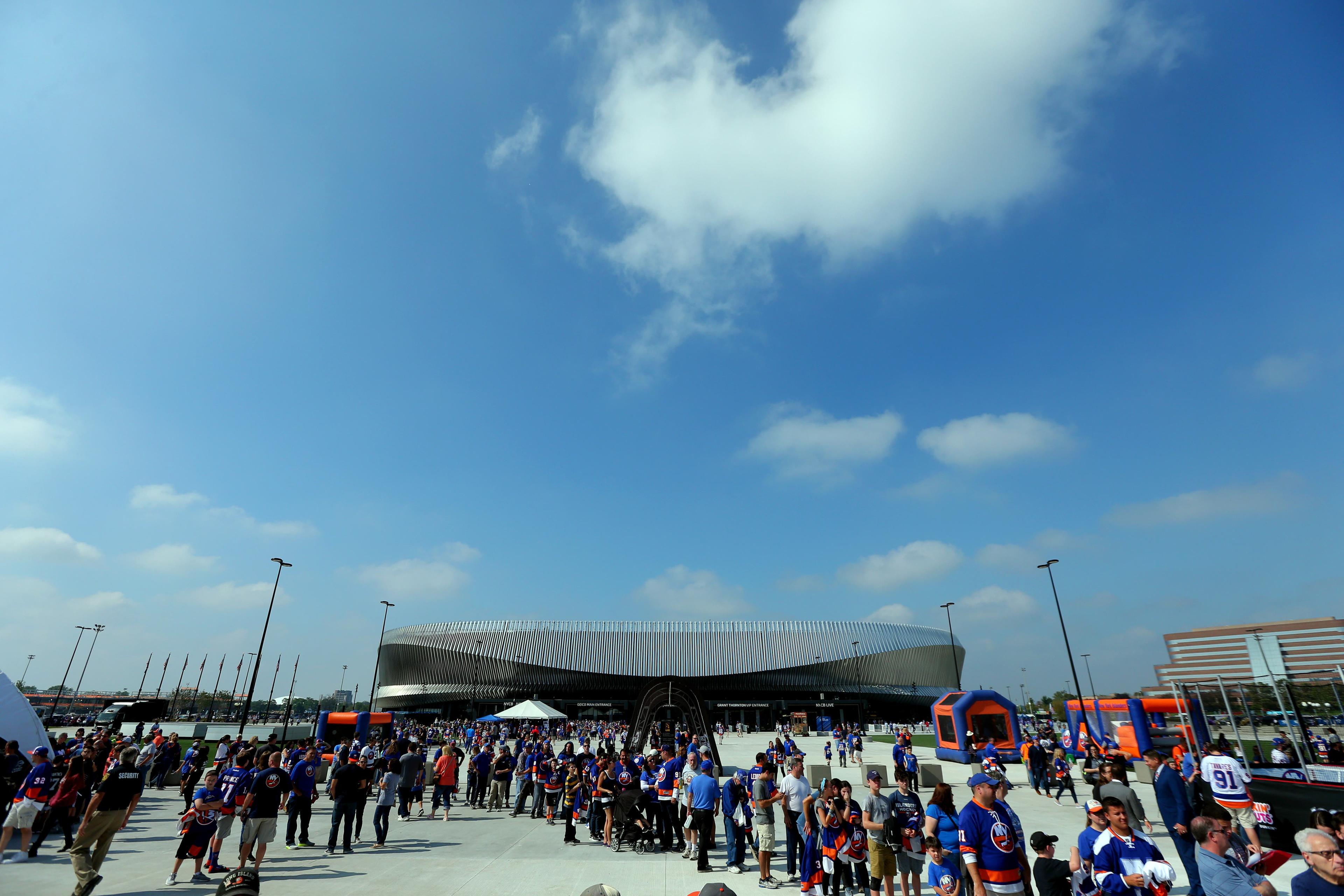 Sep 17, 2017; Uniondale, NY, USA; General view of NYCB Live at the Nassau Veterans Memorial Coliseum before a game between the New York Islanders and the Philadelphia Flyers at NYCB Live at the Nassau Veterans Memorial Coliseum. Mandatory Credit: Brad Penner-USA TODAY Sports / Brad Penner