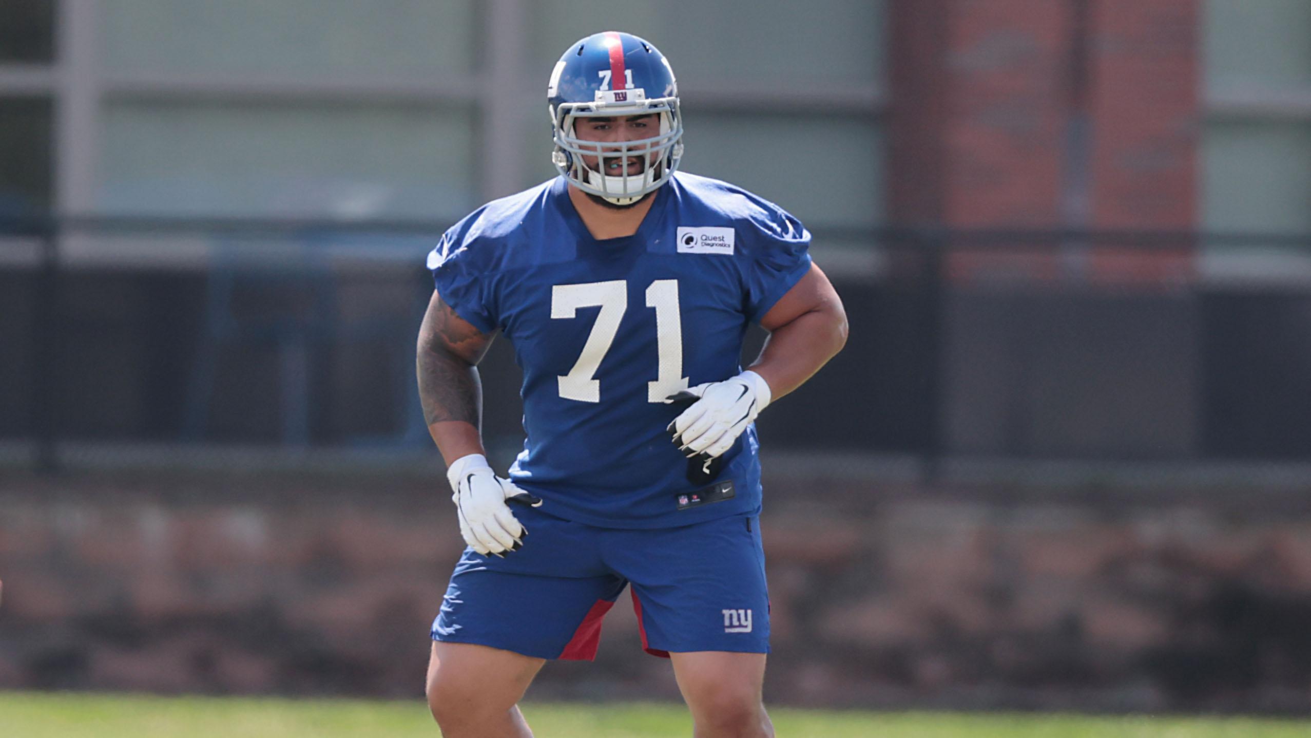 Giants LG Will Hernandez at practice / USA TODAY