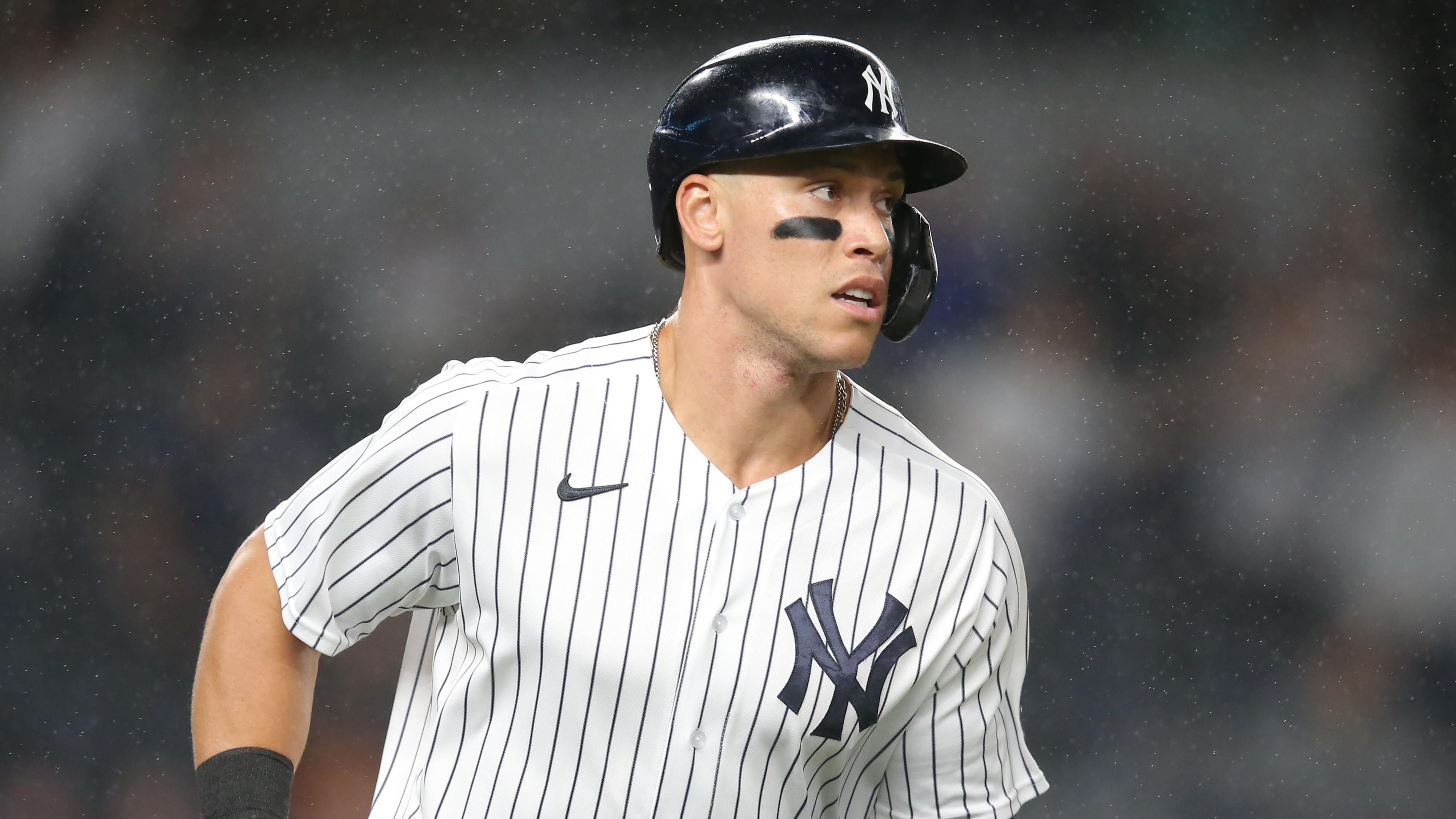 Sep 21, 2021; Bronx, New York, USA; New York Yankees designated hitter Aaron Judge (99) rounds the bases after hitting a three run home run against the Texas Rangers during the seventh inning at Yankee Stadium. Mandatory Credit: Brad Penner-USA TODAY Sports / © Brad Penner-USA TODAY Sports