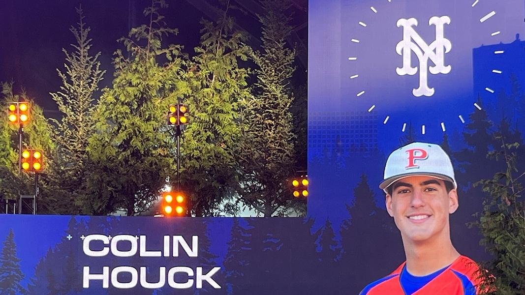 The Mets select Colin Houck in the 2023 MLB Draft. / SNY