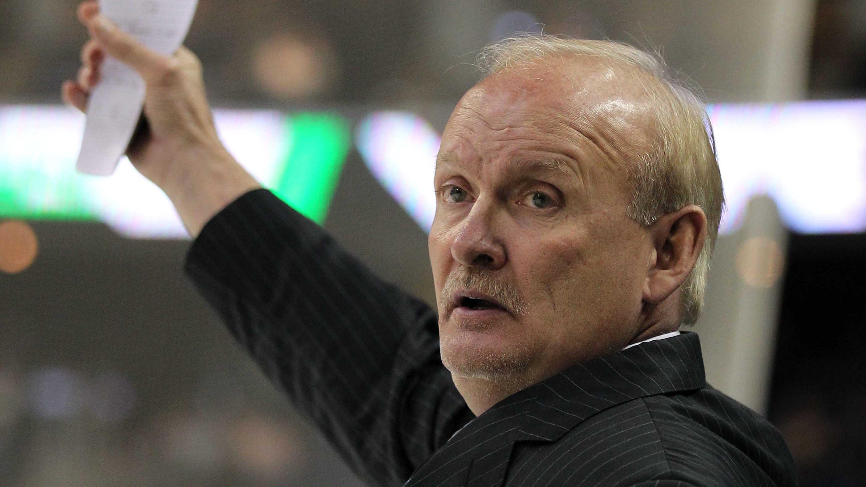Nov 16, 2011; Buffalo, NY, USA; Buffalo Sabres head coach Lindy Ruff during a game against the New Jersey Devils at the First Niagara Center. Mandatory Credit: Timothy T. Ludwig-USA TODAY Sports / © Timothy T. Ludwig-USA TODAY Sports