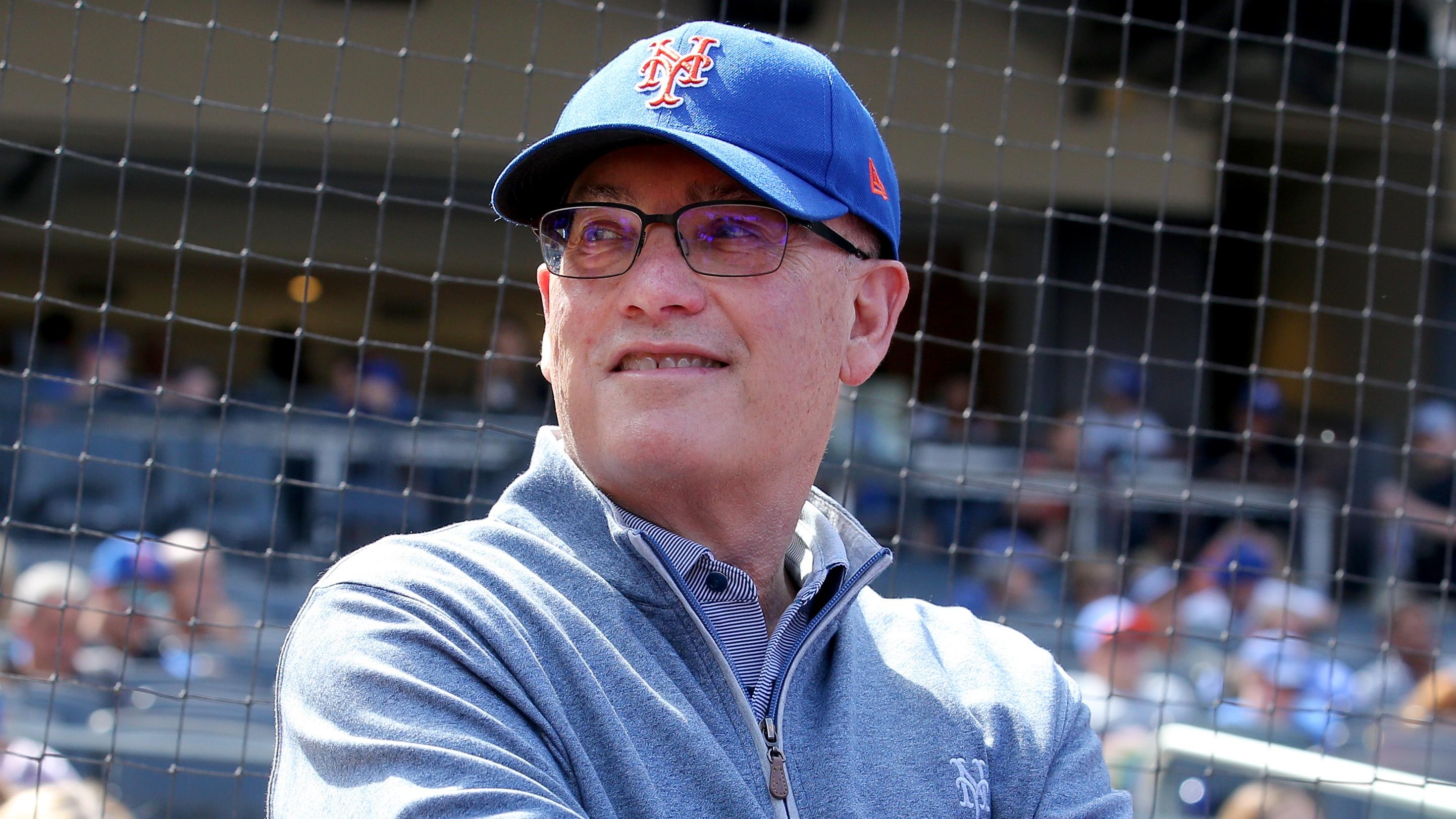 Sep 17, 2023; New York City, New York, USA; New York Mets owner Steve Cohen on the field before a game against the Cincinnati Reds at Citi Field. Mandatory Credit: Brad Penner-USA TODAY Sports / © Brad Penner-USA TODAY Sports