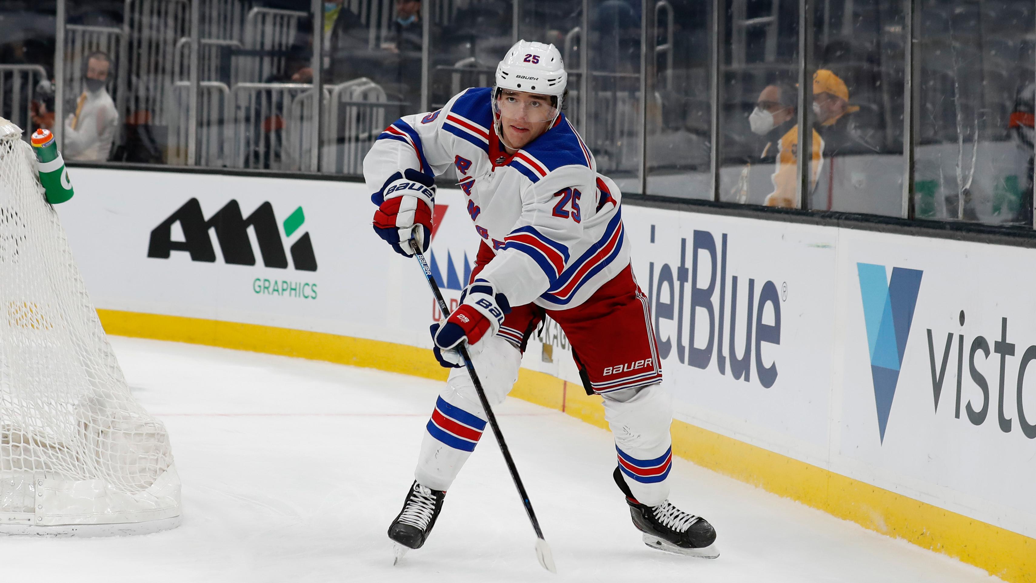 New York Rangers defenseman Libor Hajek (25) during the first period against the Boston Bruins at TD Garden. / Winslow Townson - USA TODAY Sports
