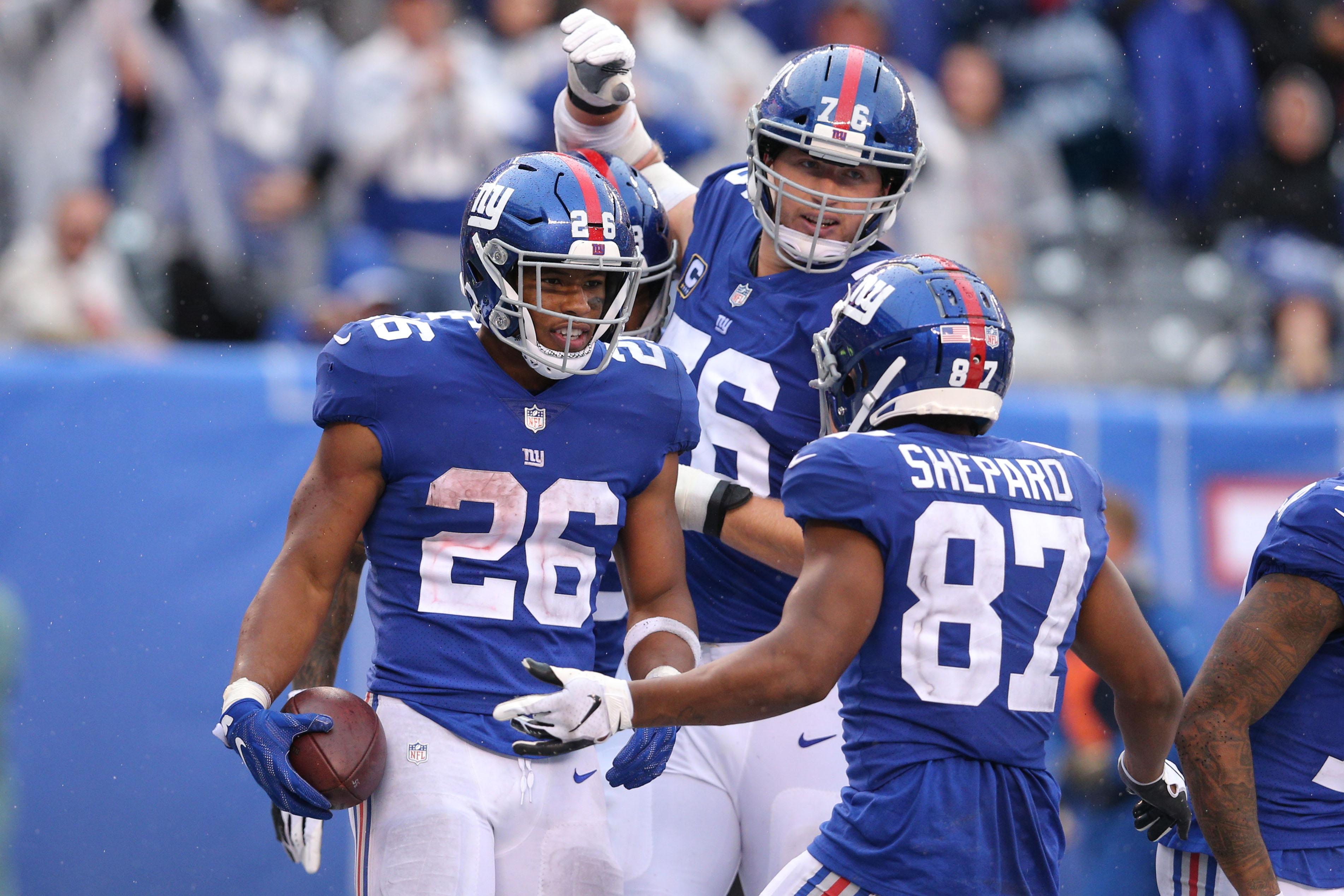 Giants' Sterling Shepard and Saquon Barkley / USA TODAY Sports