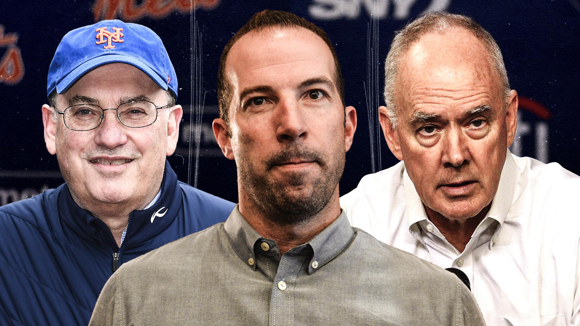 Mets owner Steve Cohen, GM Billy Eppler and team president Sandy Alderson. / USA TODAY Sports/SNY Treated Image