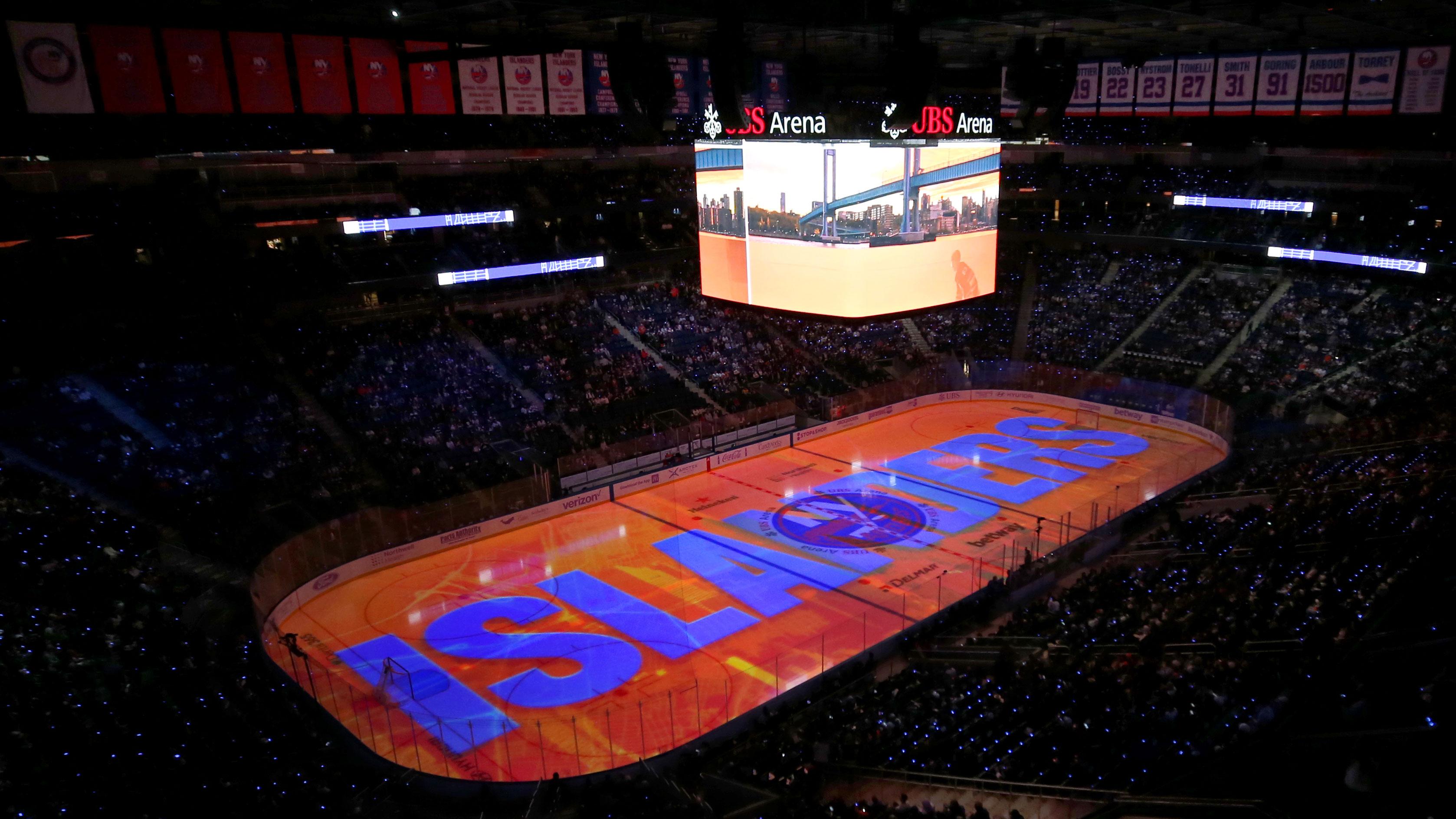 Nov 26, 2021; Elmont, New York, USA; General view of UBS Arena before a game between the New York Islanders and the Pittsburgh Penguins. / Brad Penner-USA TODAY Sports