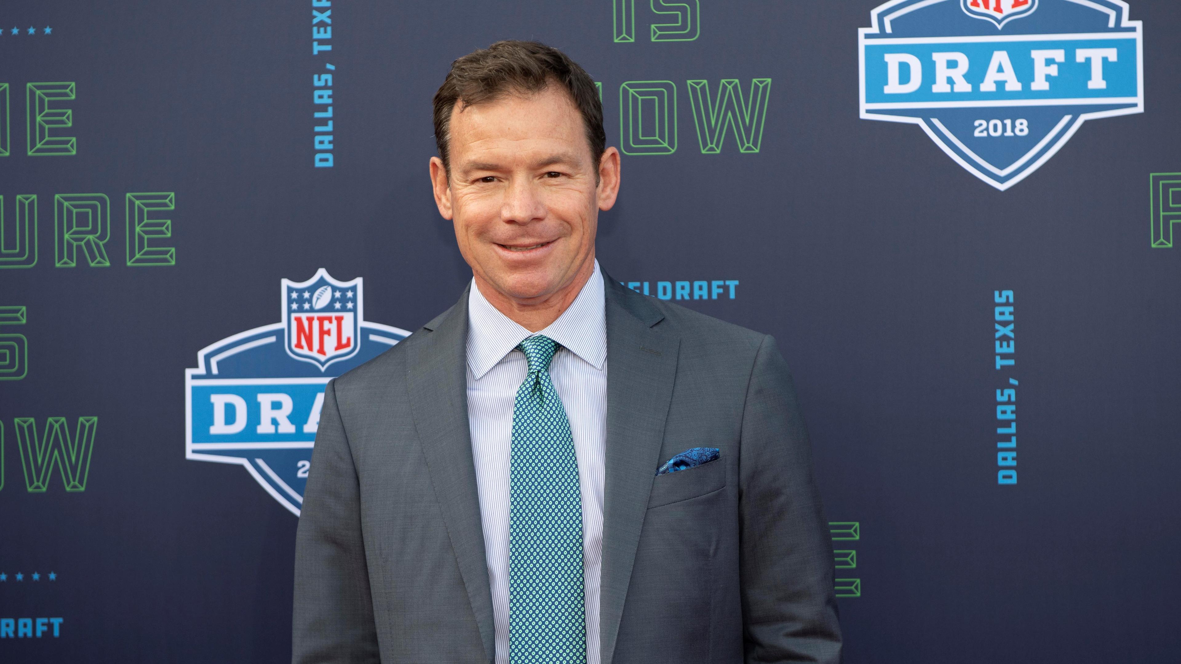 Former UCLA head coach Jim Mora arrives on the red carpet before the 2018 NFL Draft at AT&T Stadium. / Jerome Miron-USA TODAY Sports