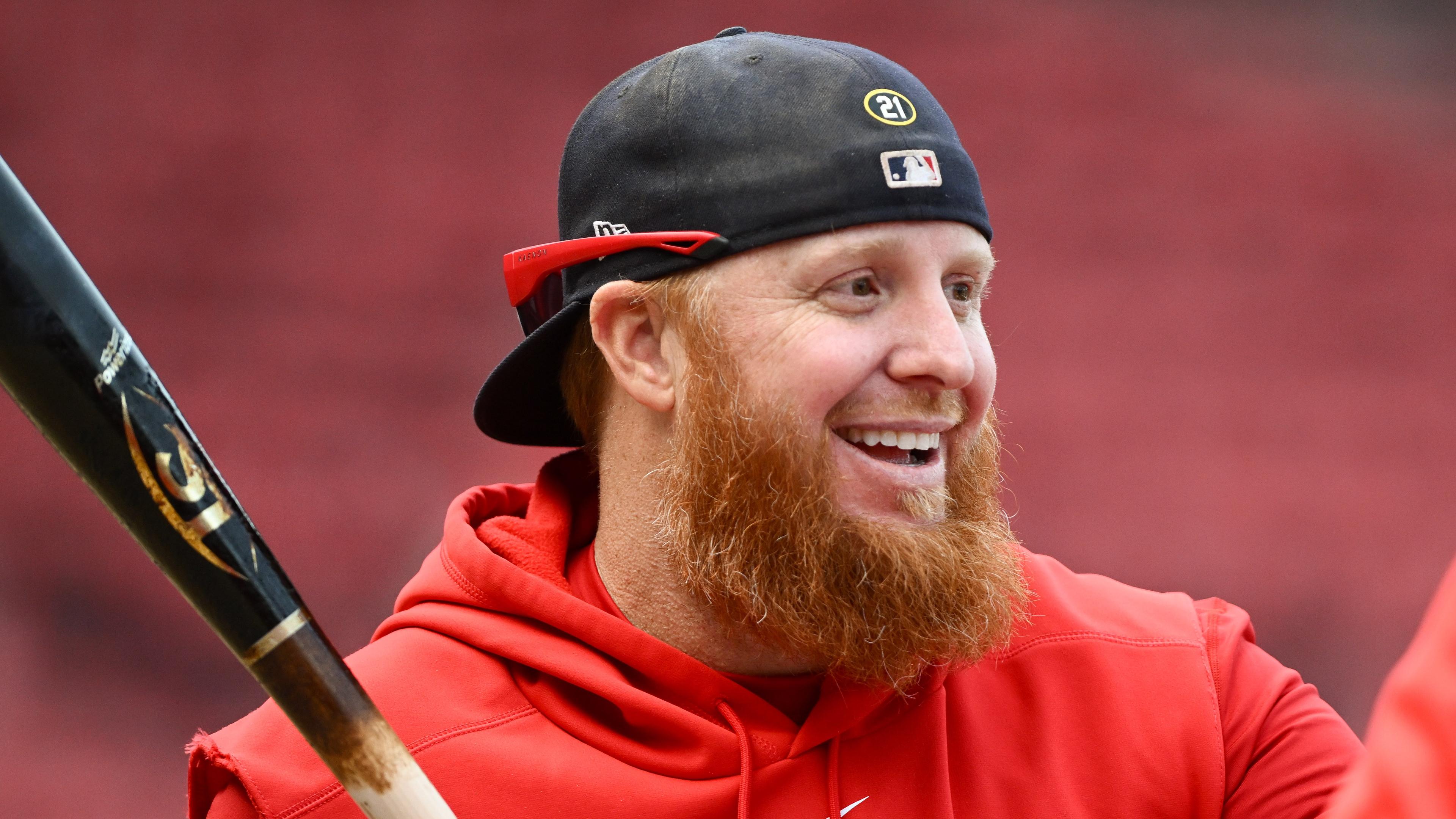 Sep 27, 2023; Boston, Massachusetts, USA; Boston Red Sox designated hitter Justin Turner (2) watches batting practice before a game against the Tampa Bay Rays at Fenway Park. Mandatory Credit: Brian Fluharty-USA TODAY Sports / © Brian Fluharty-USA TODAY Sports