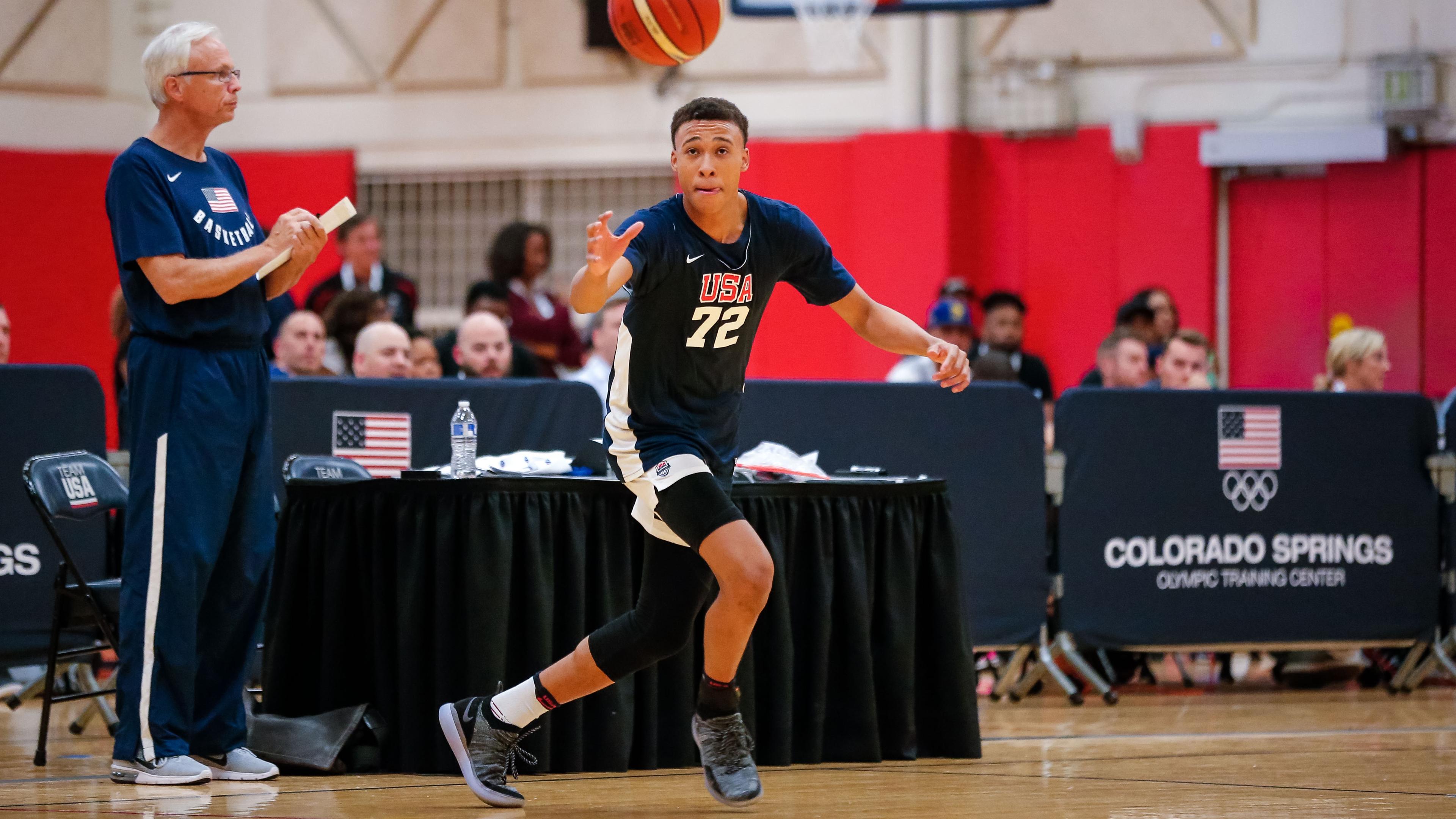 Oct 5, 2018; Colorado Springs, CO, USA; USA Men's Junior National Team participant RJ Hampton (72) during minicamp at the U.S. Olympic Training Center. / Isaiah J. Downing-USA TODAY Sports