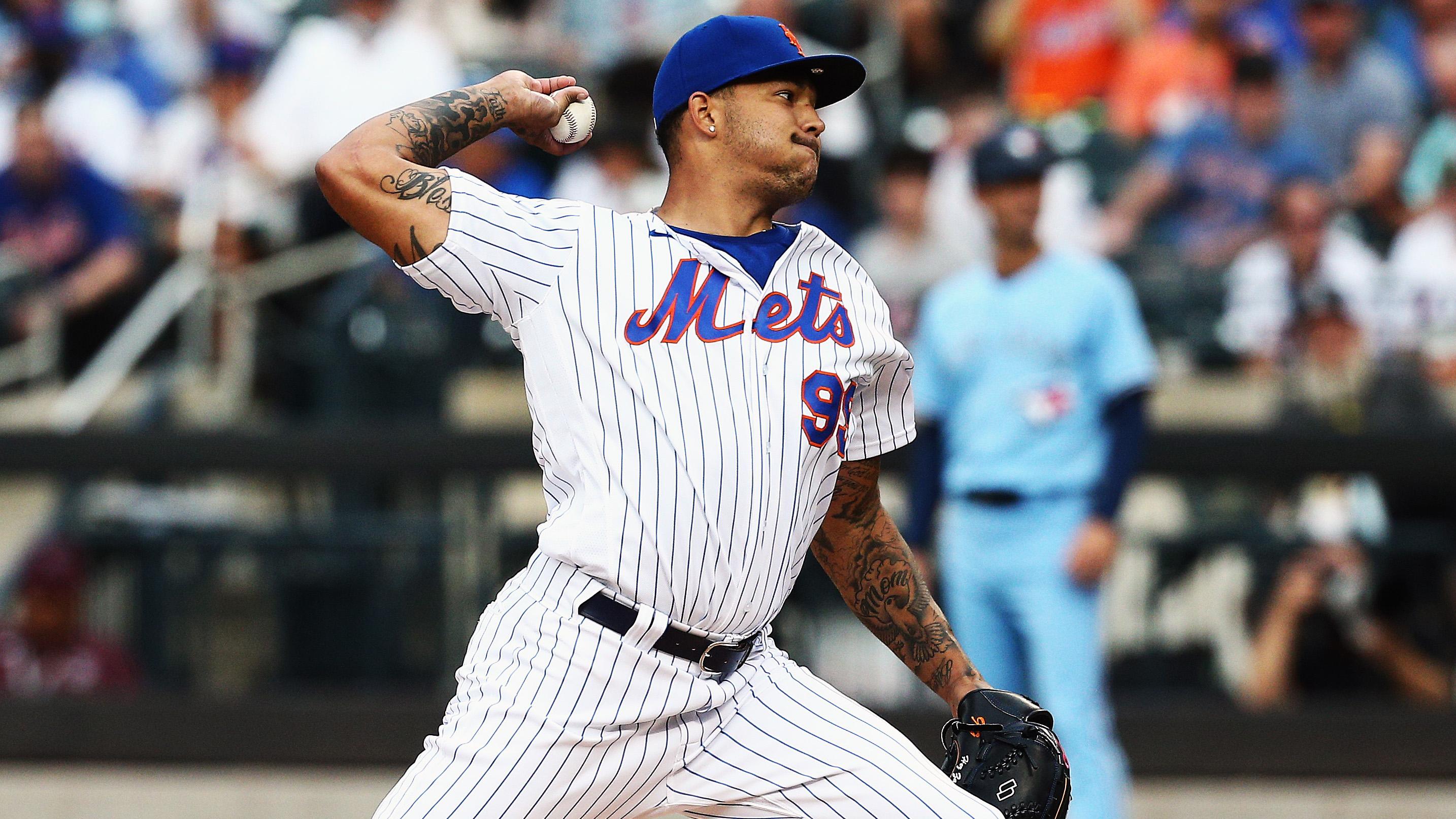 New York Mets starting pitcher Taijuan Walker (99) pitches against the Toronto Blue Jays during the first inning at Citi Field. / Andy Marlin-USA TODAY Sports