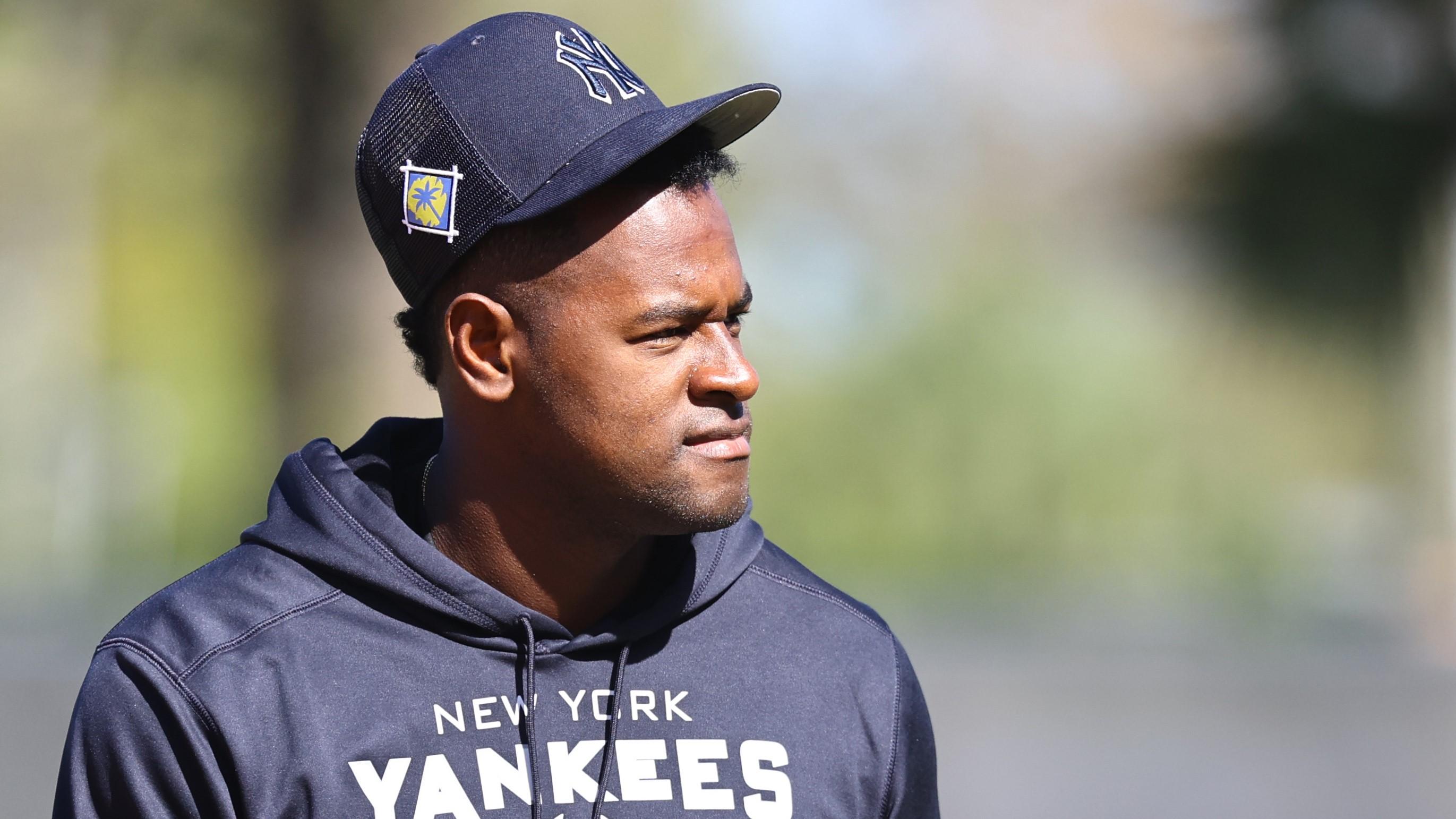 Mar 14, 2022; Tampa, FL, USA; New York Yankees starting pitcher Luis Severino (40) during spring training workouts at George M. Steinbrenner Field. Mandatory Credit: Kim Klement-USA TODAY Sports / Kim Klement-USA TODAY Sports