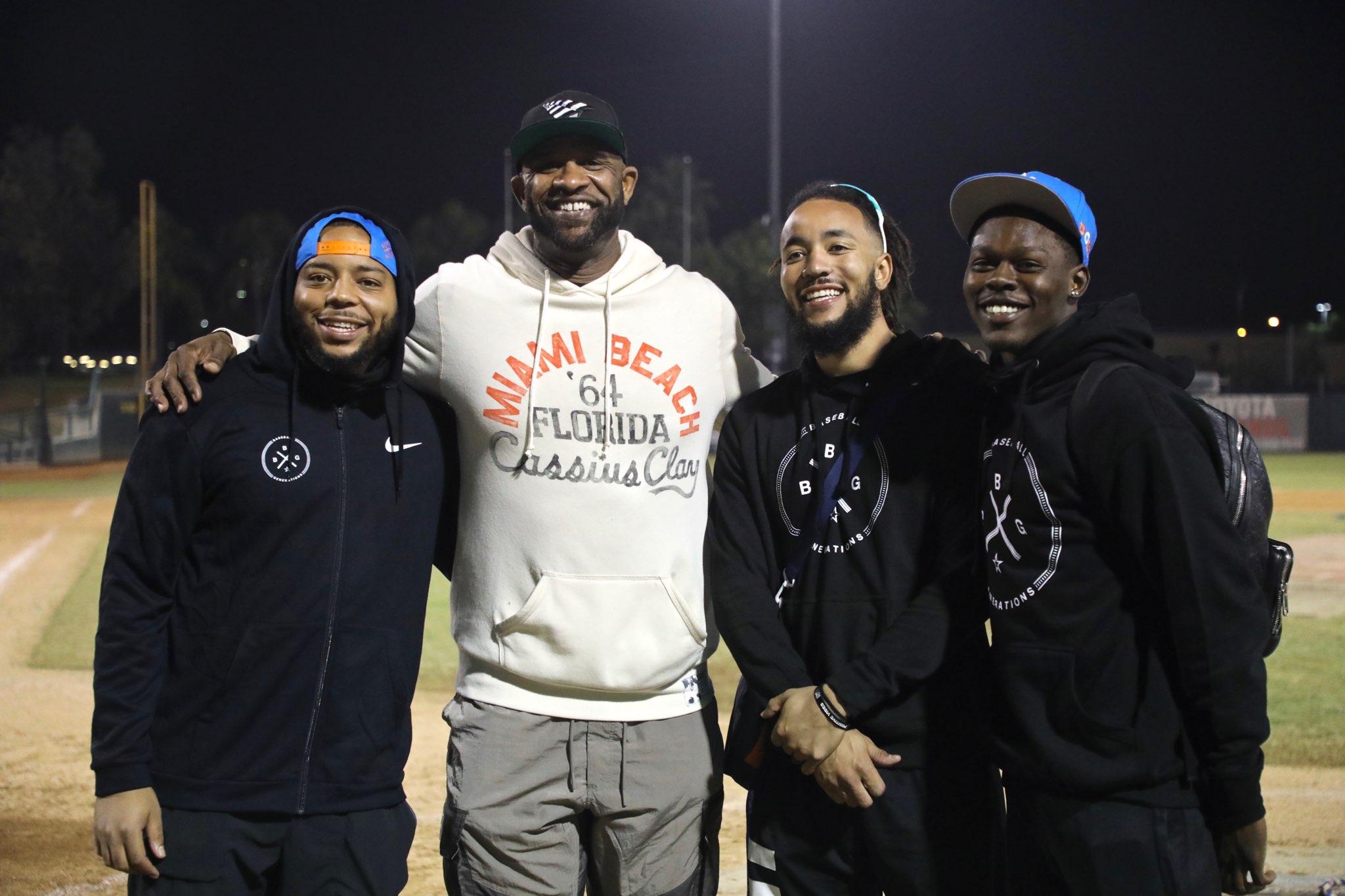 Dom Smith, CC Sabathia, JP Crawford and Jazz Chisholm at BBG All-Star Game. / Courtesy of Roc Nation