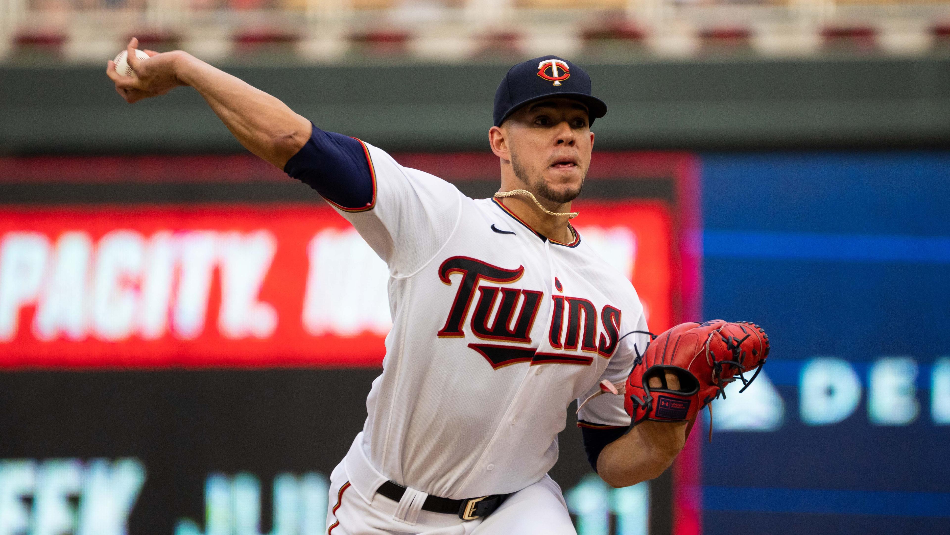 Minnesota Twins starting pitcher Jose Berrios (17) pitches against the Cleveland Indians in the second inning at Target Field. / Brad Rempel - USA TODAY Sports