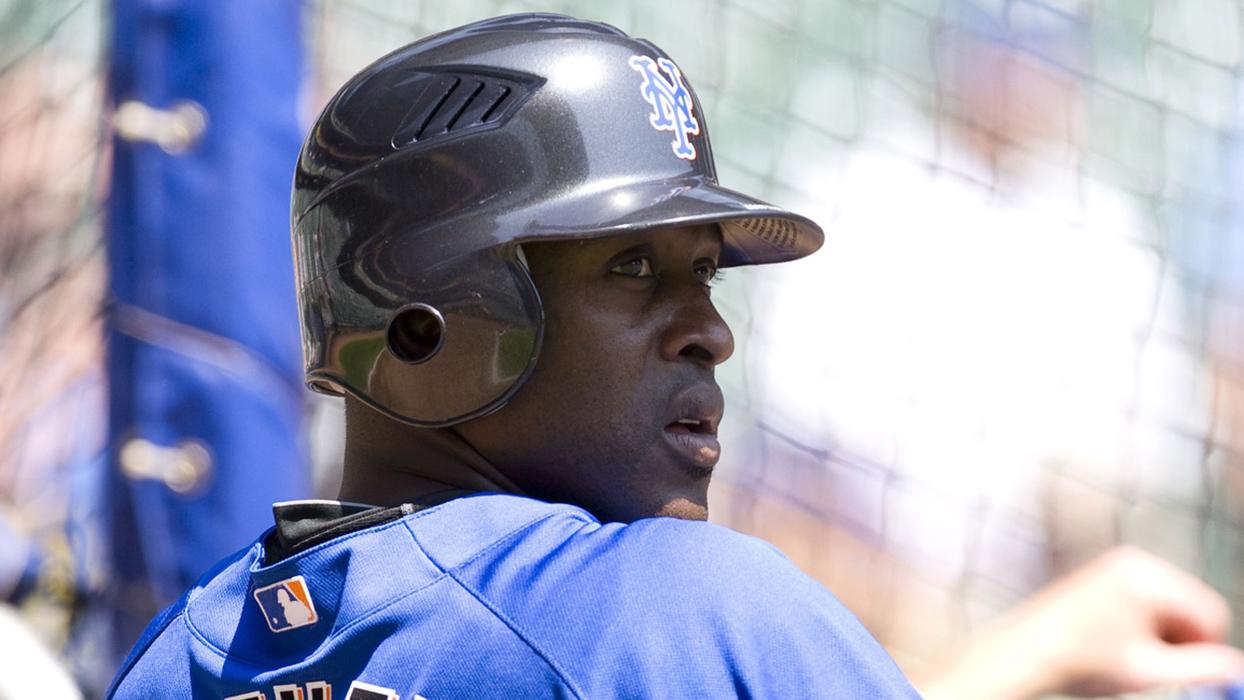 May 30, 2010; Milwaukee, WI, USA; New York Mets center fielder Gary Matthews Jr. (19) looks on during batting practice prior to the game against the Milwaukee Brewers at Miller Park. The Mets defeated the Brewers 10-4. / Jeff Hanisch-USA TODAY Sports