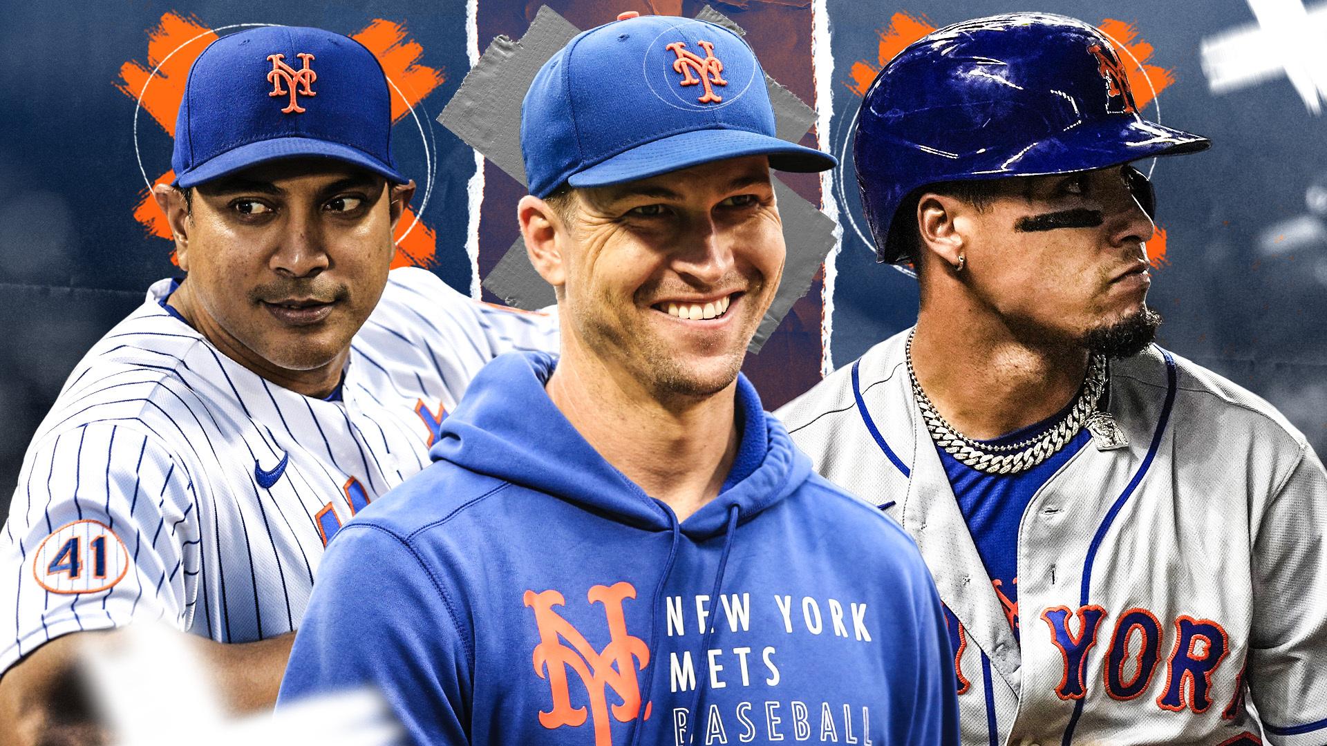Luis Rojas, Jacob deGrom, and Javier Baez / USA TODAY Sports/SNY Treated Image