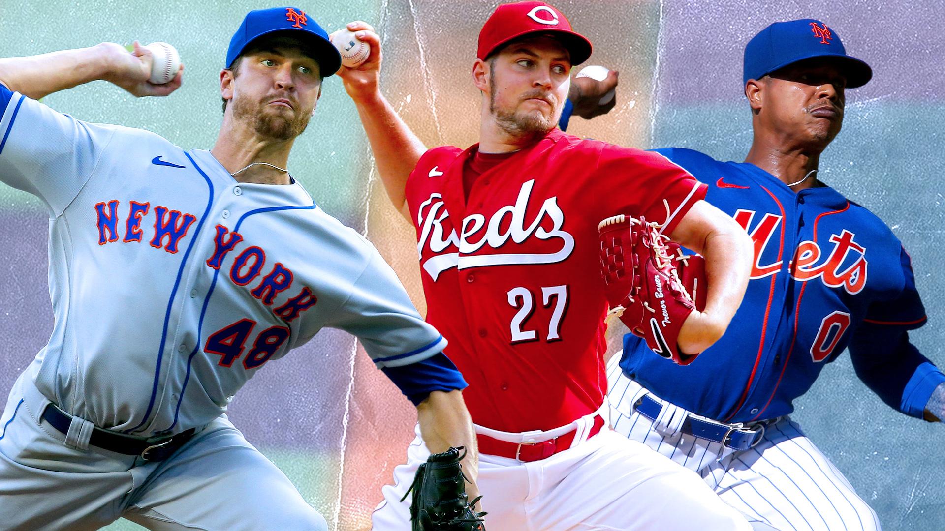 Jacob deGrom, Trevor Bauer, and Marcus Stroman / SNY treated image