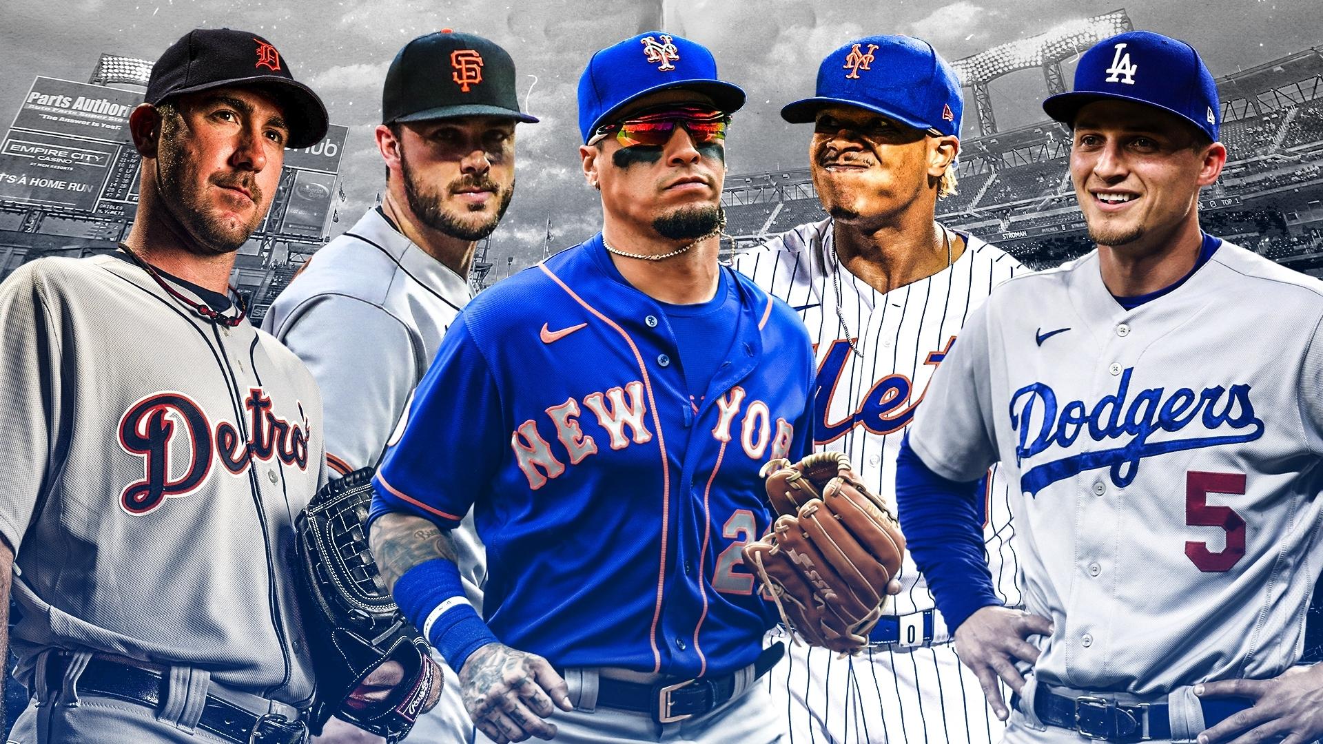 Justin Verlander, Kris Bryant, Javier Baez, Marcus Stroman, and Corey Seager / USA TODAY Sports/SNY Treated Image