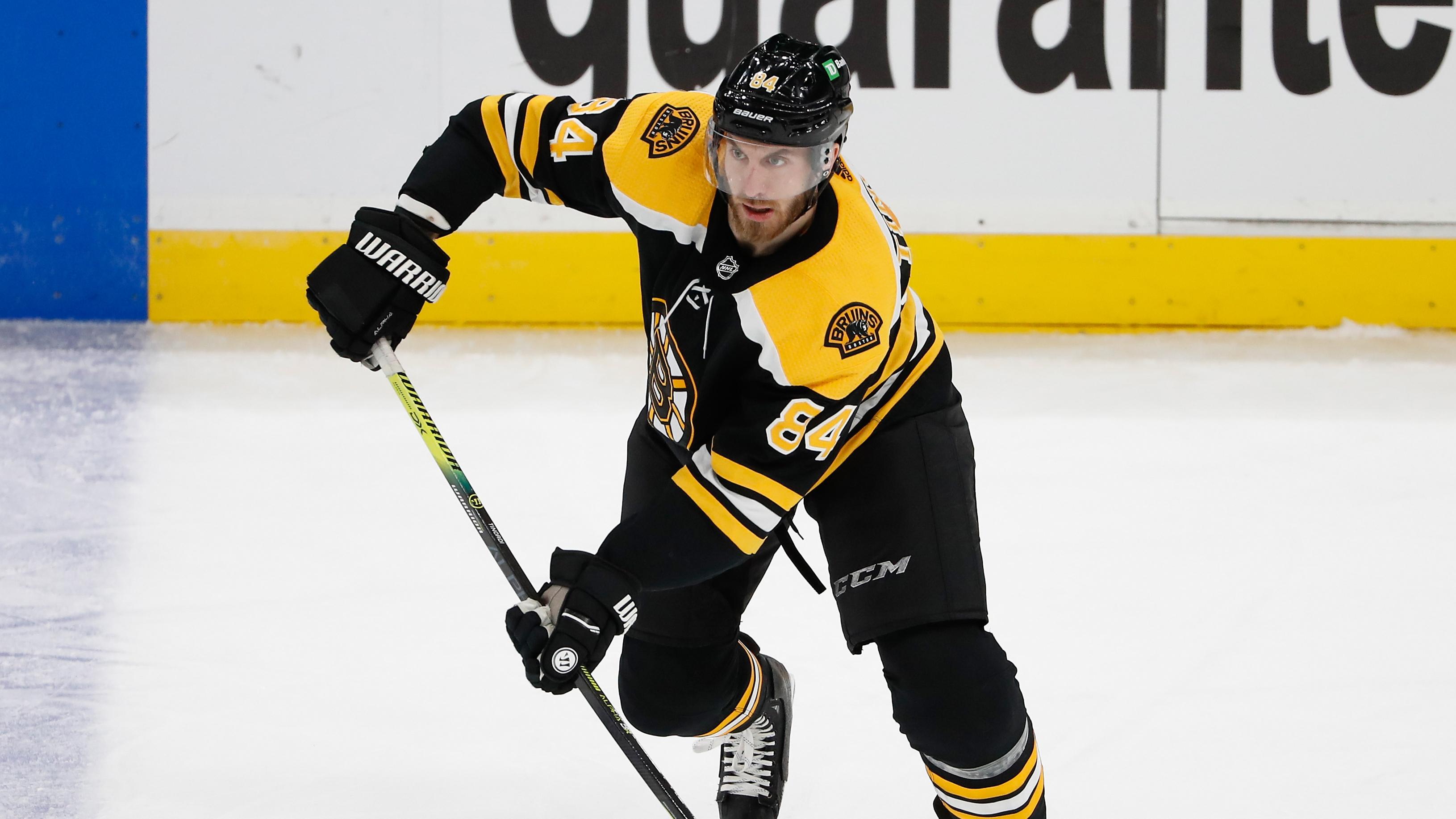 Mar 7, 2021; Boston, Massachusetts, USA; Boston Bruins defenseman Jarred Tinordi (84) during the second period against the New Jersey Devils at TD Garden. / Winslow Townson-USA TODAY Sports