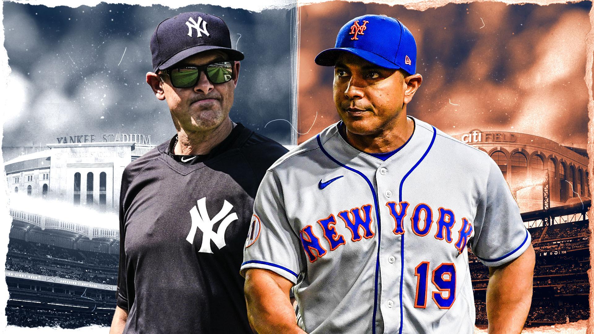 Yankees manager Aaron Boone and Mets manager Luis Rojas / USA TODAY Sports/SNY Treated Image