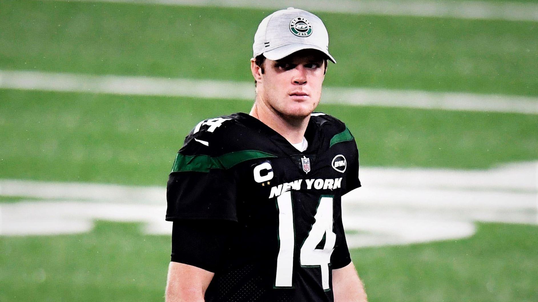 Sam Darnold wearing hat and black jersey after loss to Broncos / USA TODAY