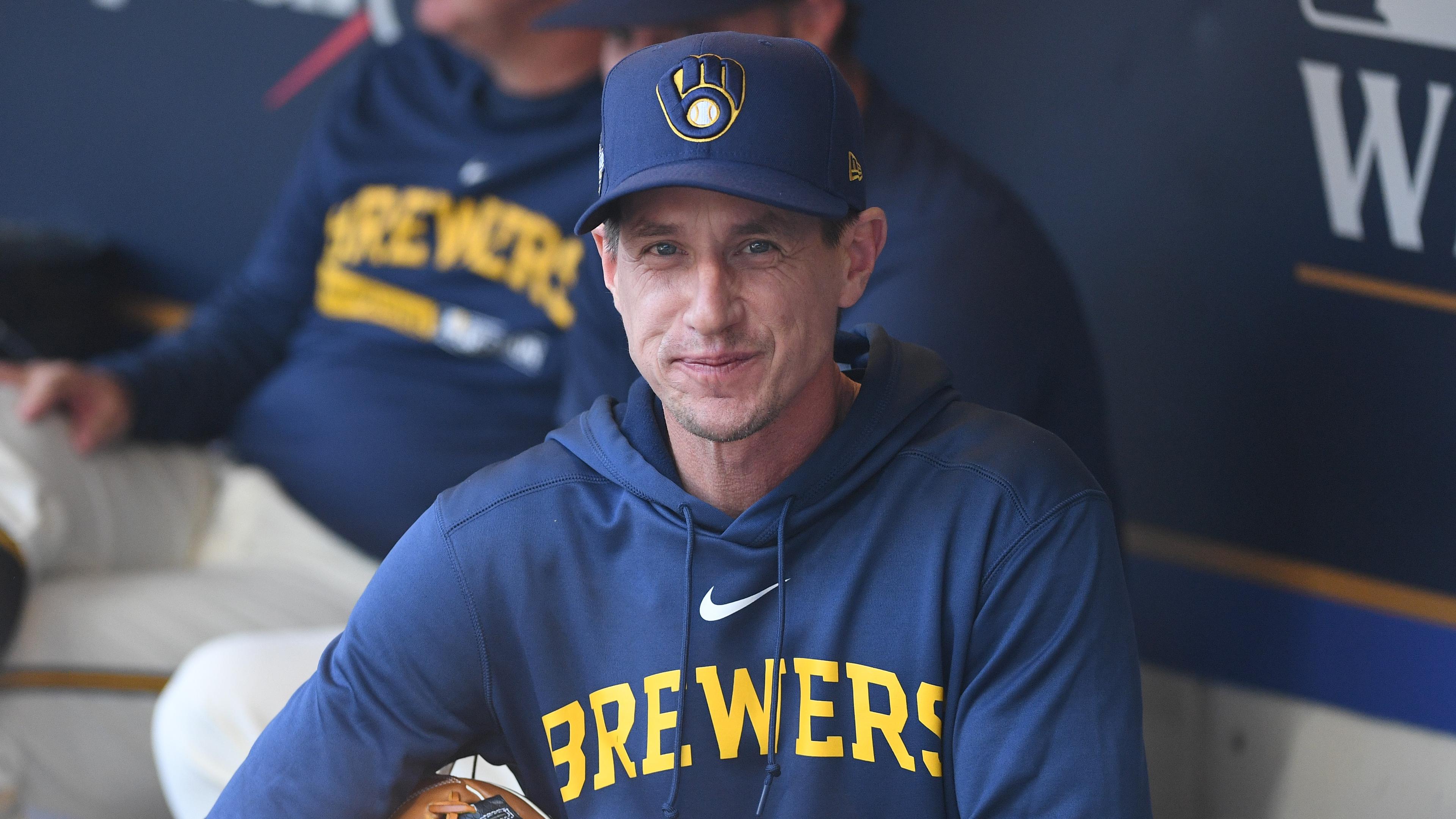 Oct 3, 2023; Milwaukee, Wisconsin, USA; Milwaukee Brewers manager Craig Counsell (30) in the dug out before their game against the Arizona Diamondbacks during game one of the Wildcard series for the 2023 MLB playoffs at American Family Field. Mandatory Credit: Michael McLoone-USA TODAY Sports / © Michael McLoone-USA TODAY Sports