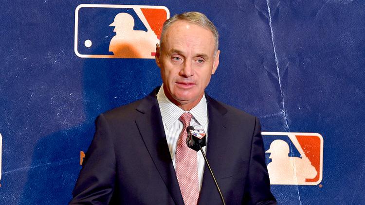 MLB commissioner Rob Manfred / Treated Image by SNY