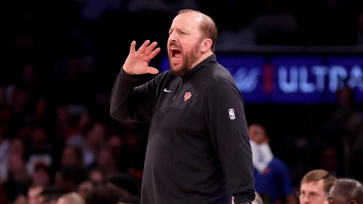 New York Knicks head coach Tom Thibodeau coaches against the Washington Wizards during the fourth quarter at Madison Square Garden. / Brad Penner-USA TODAY Sports