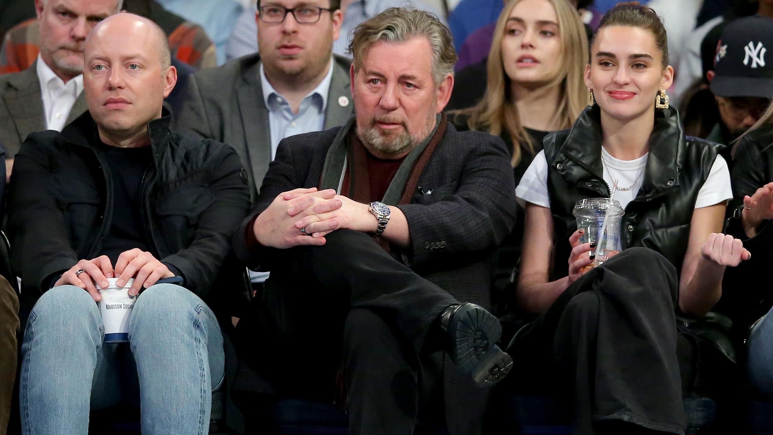 New York Knicks executive chairman James Dolan watches during the third quarter against the Miami Heat at Madison Square Garden / Brad Penner - USA TODAY Sports