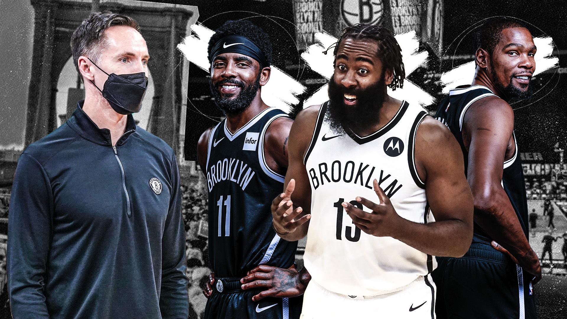 Steve Nash, Kyrie Irving, James Harden and Kevin Durant. / USA TODAY Sports/SNY Treated Image